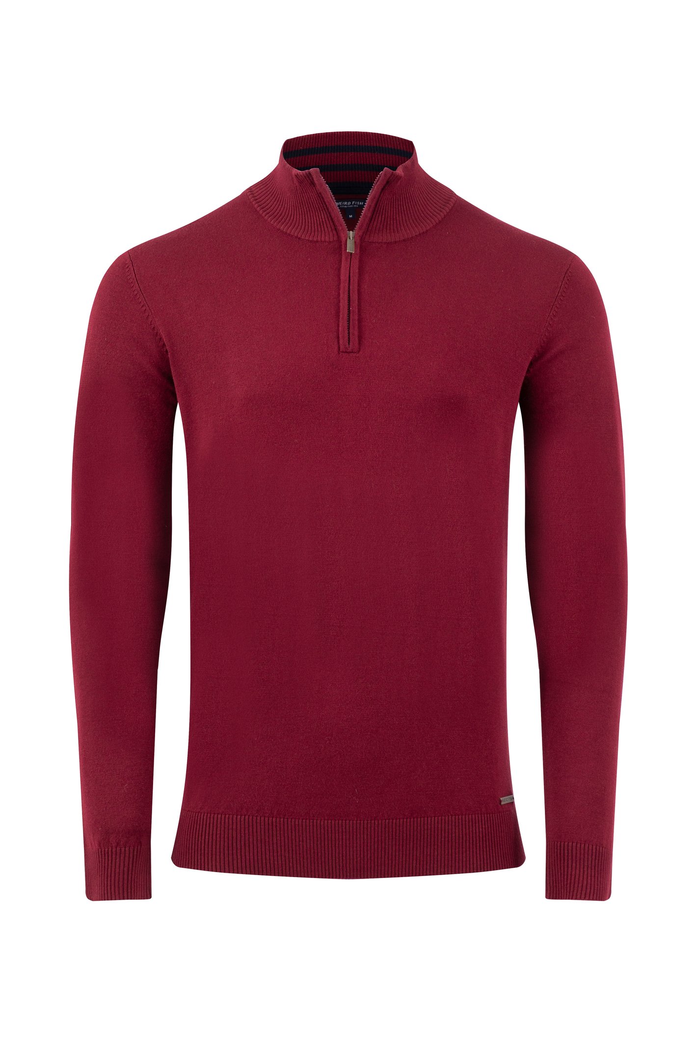 Weird Fish Frederick 1/4 Zip Fine Knit Jumper Port