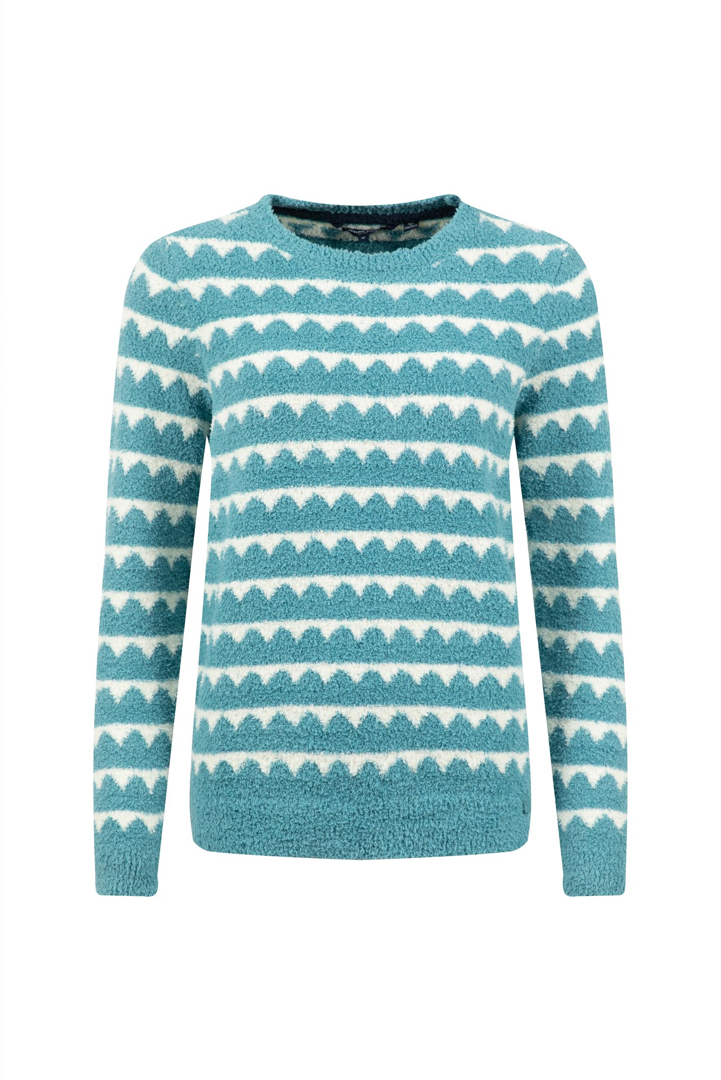 Weird Fish Tyla Cosy Knit Scalloped Jumper Powder Blue