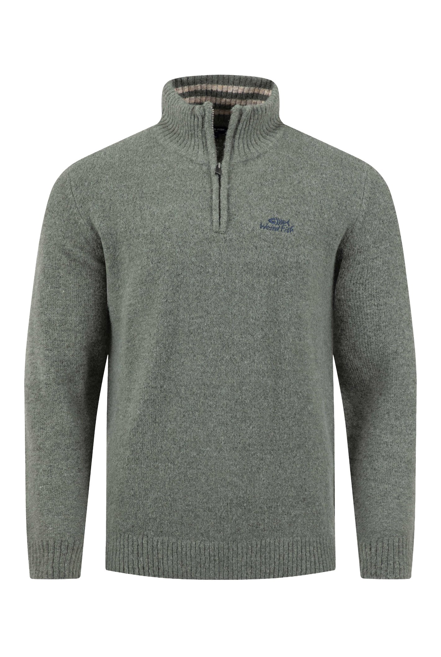 Weird Fish Altwood 1/4 Zip Jumper Storm Grey
