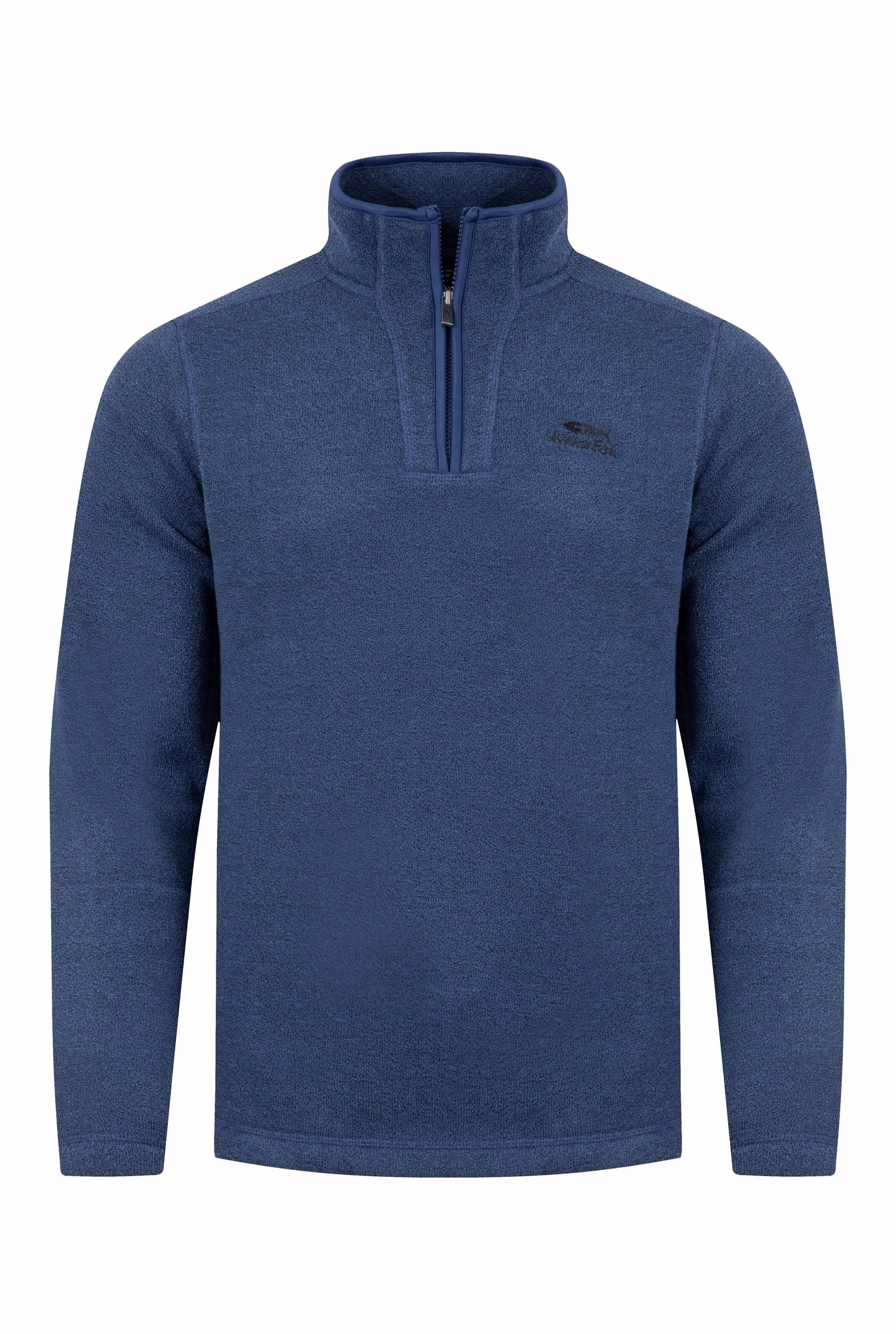 Weird Fish Stowe 1/4 Zip Soft Knit Fleece Blue Indigo
