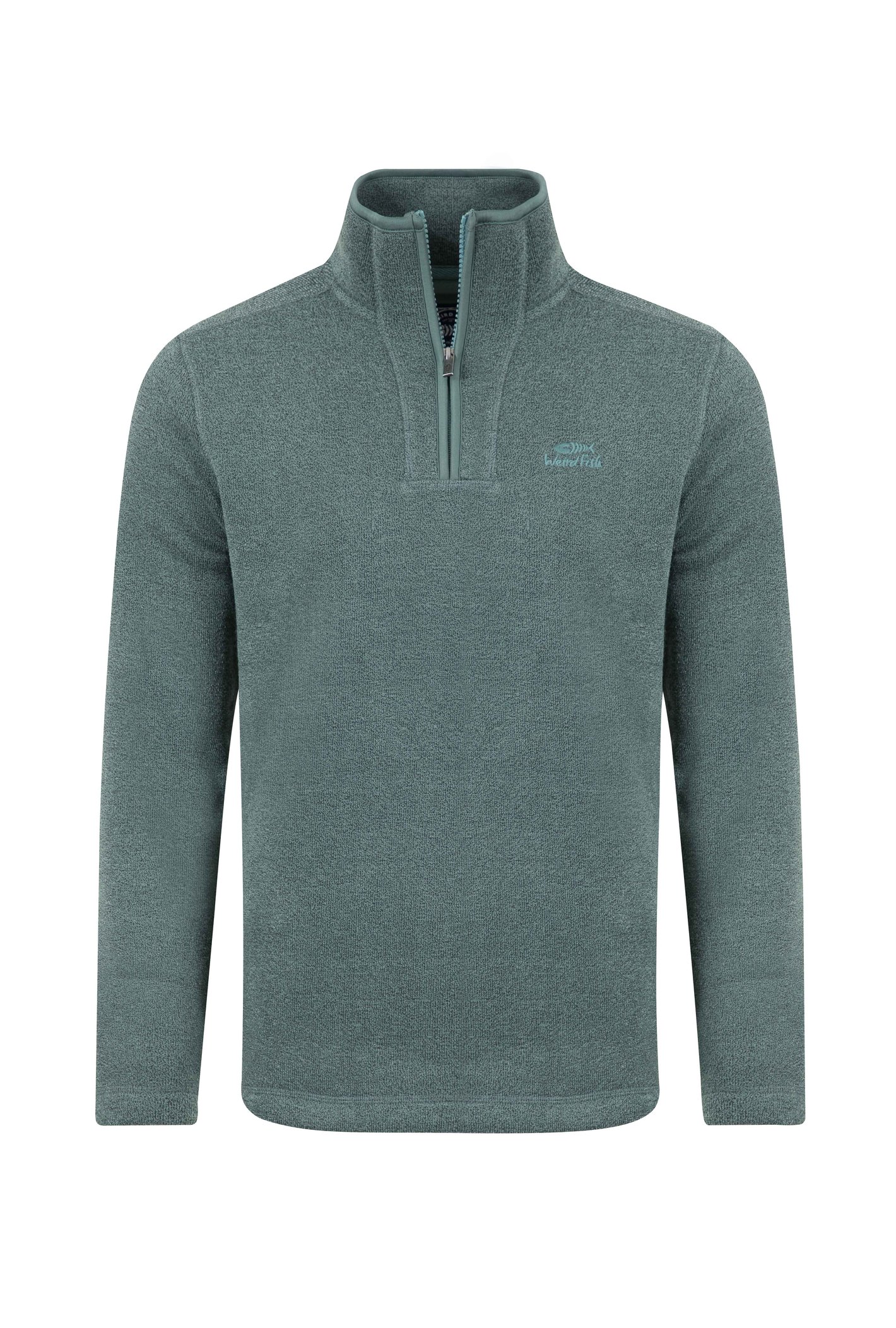 Weird Fish Stowe 1/4 Zip Soft Knit Fleece Ivy