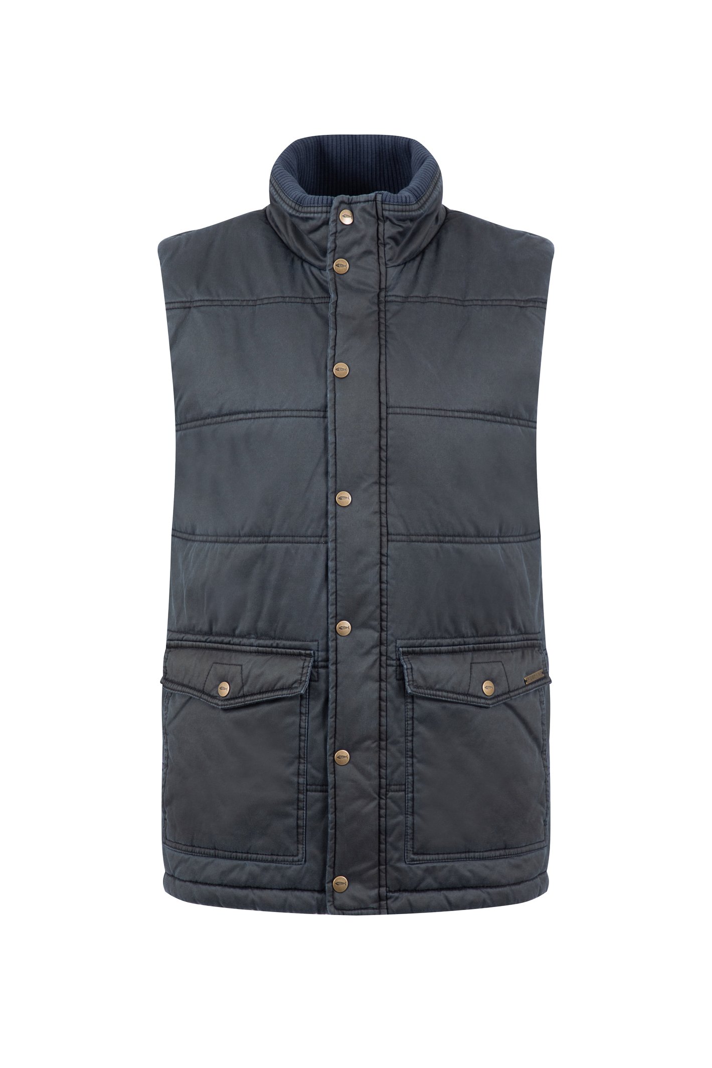 Weird Fish Dover Wadded Gilet Navy