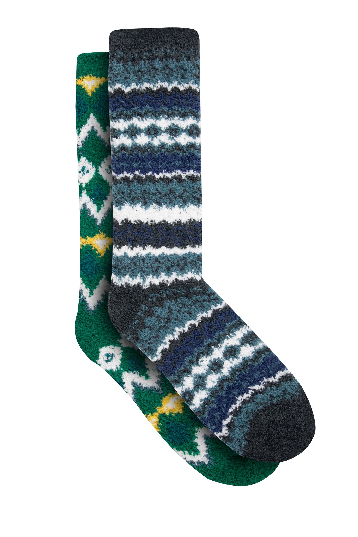 Weird Fish Park Fluffy Socks 2 Pk GreenIvy-7