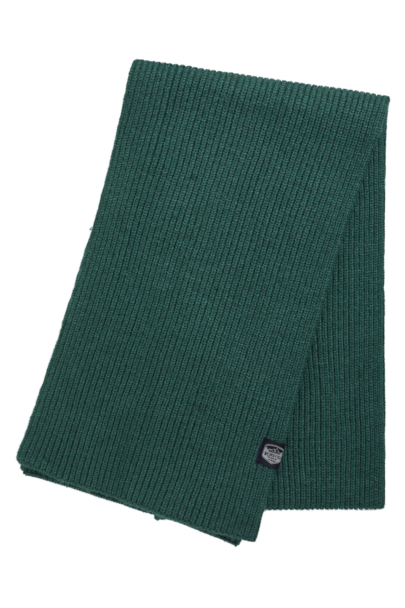 Weird Fish Stornoway Ribbed Scarf Cedar Green