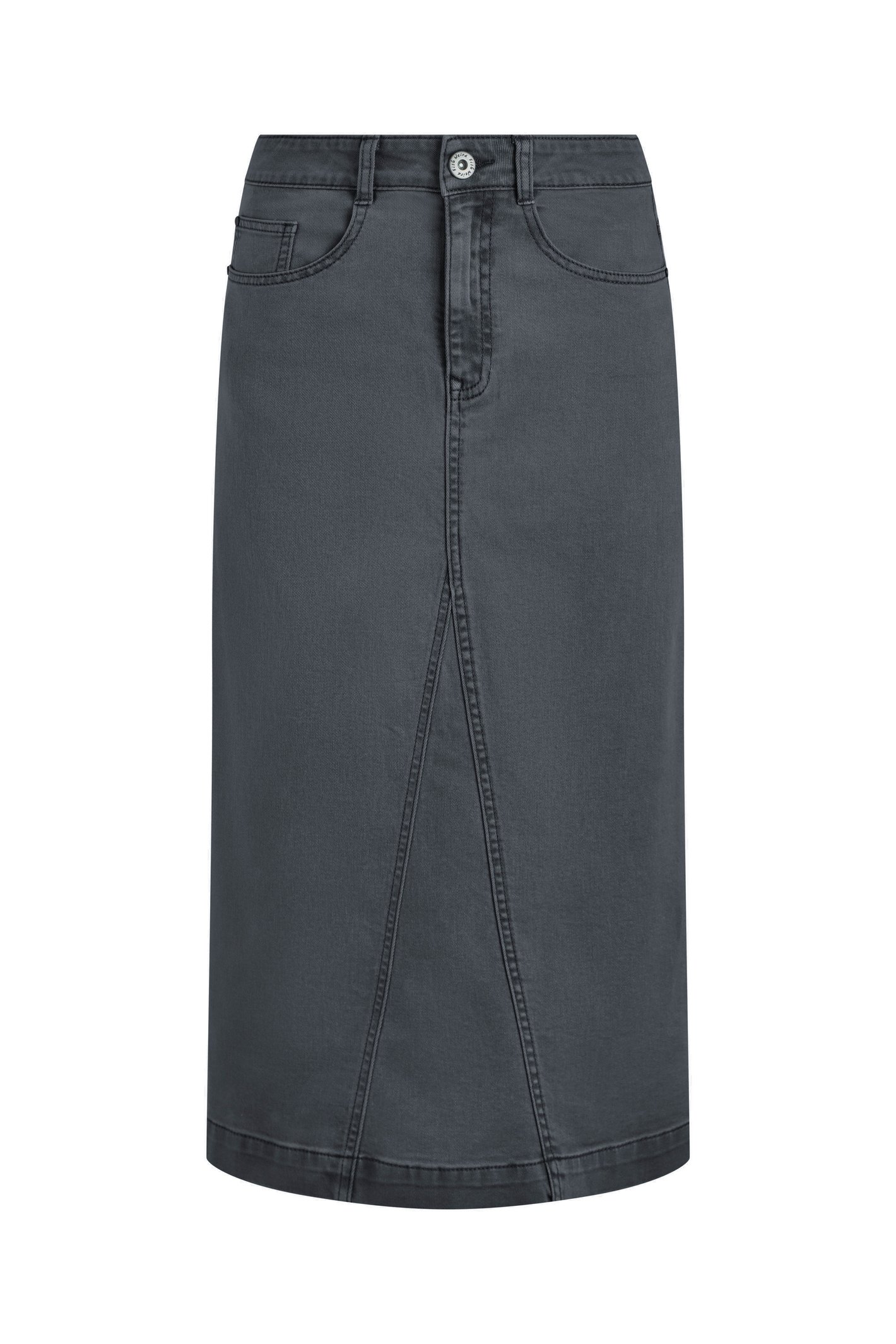 Weird Fish Juda Longline Denim Skirt Black