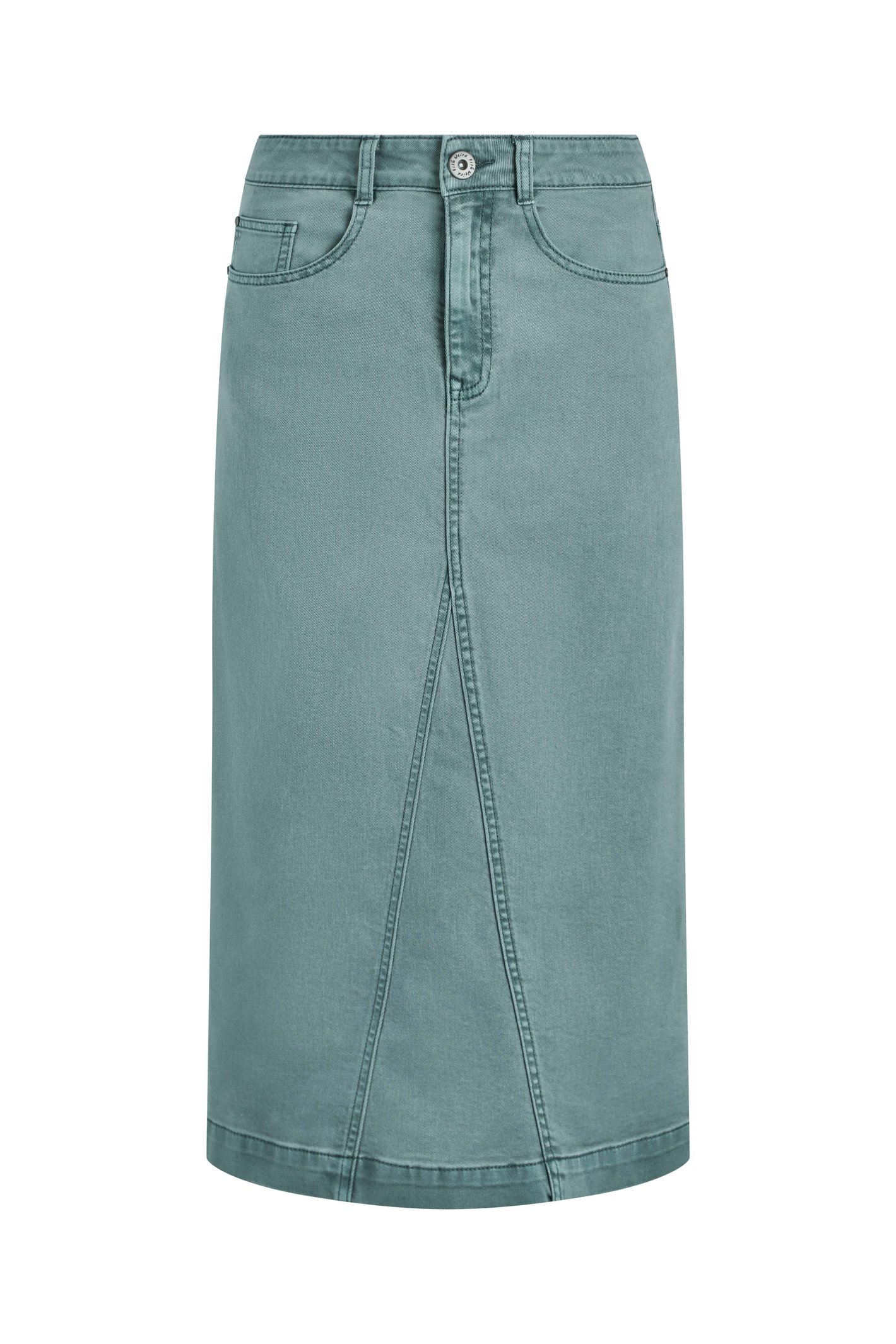 Weird Fish Juda Longline Denim Skirt Deep Teal
