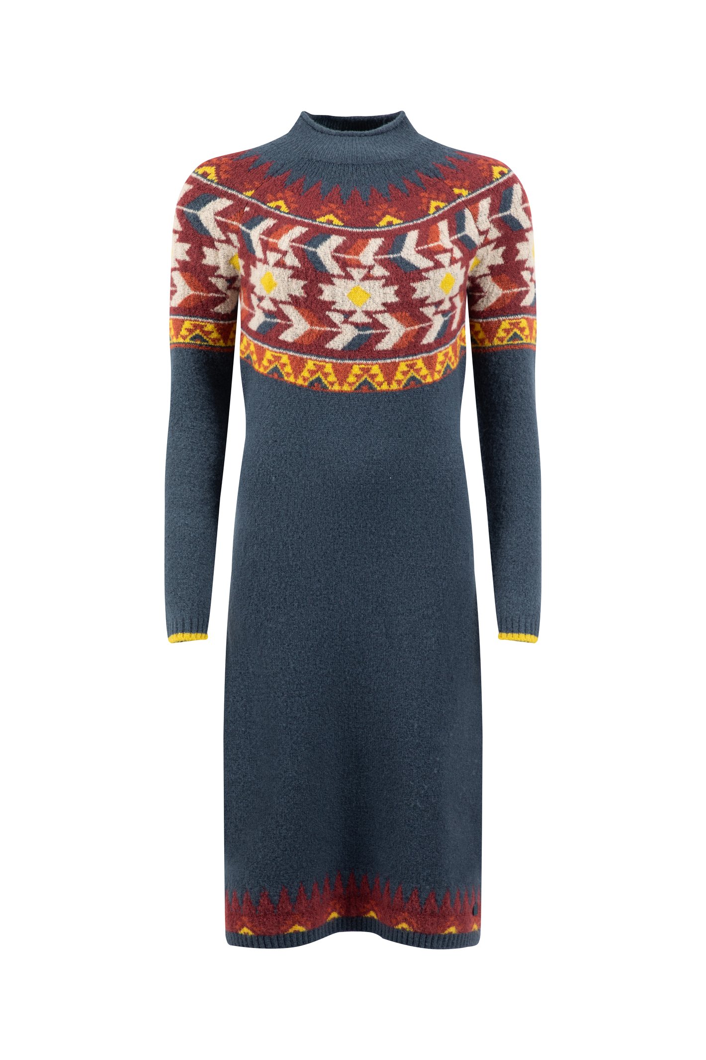 Weird Fish Vondra Knitted Jumper Dress Navy