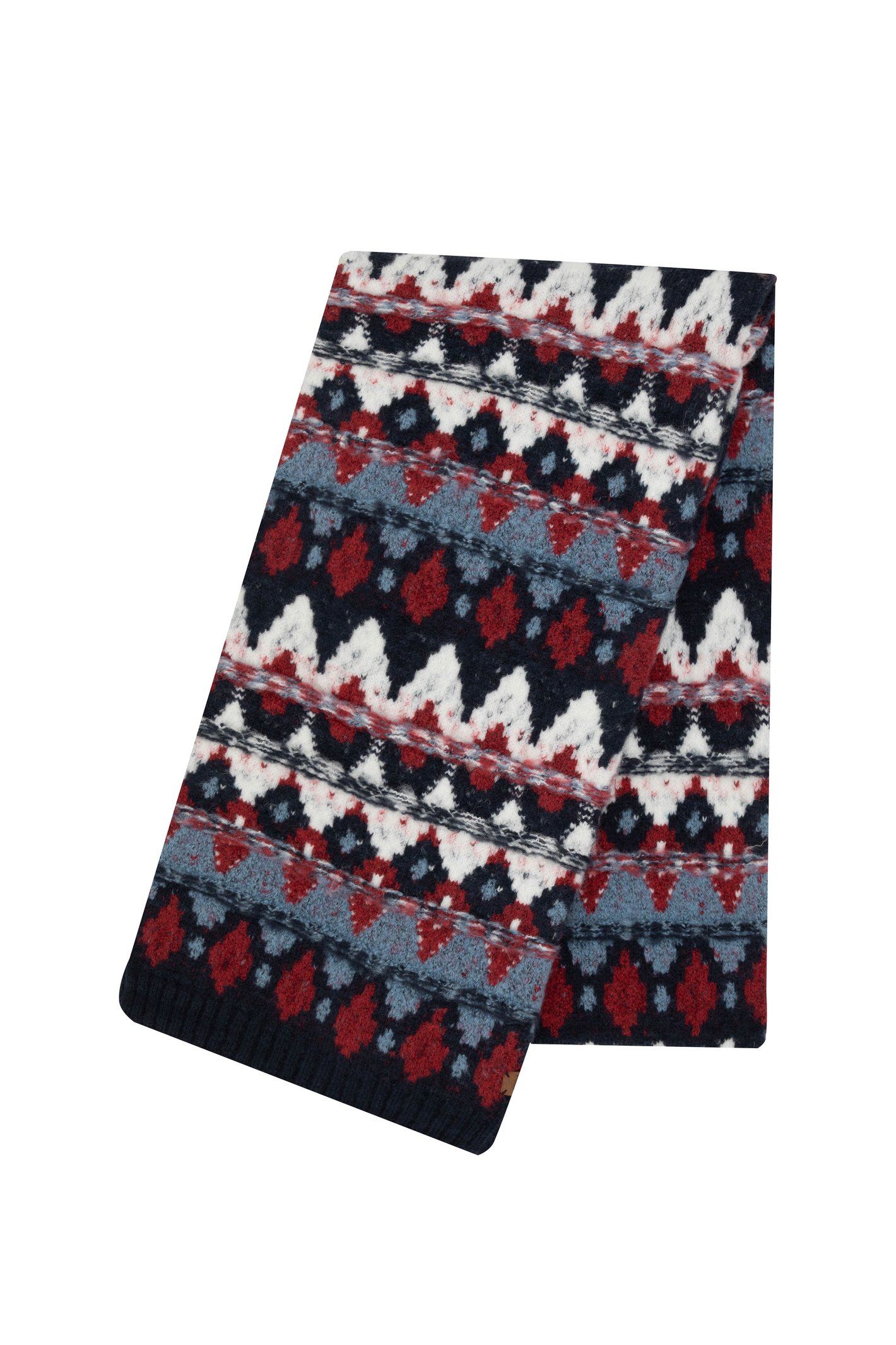 Weird Fish Heathfield Fair Isle Scarf Navy