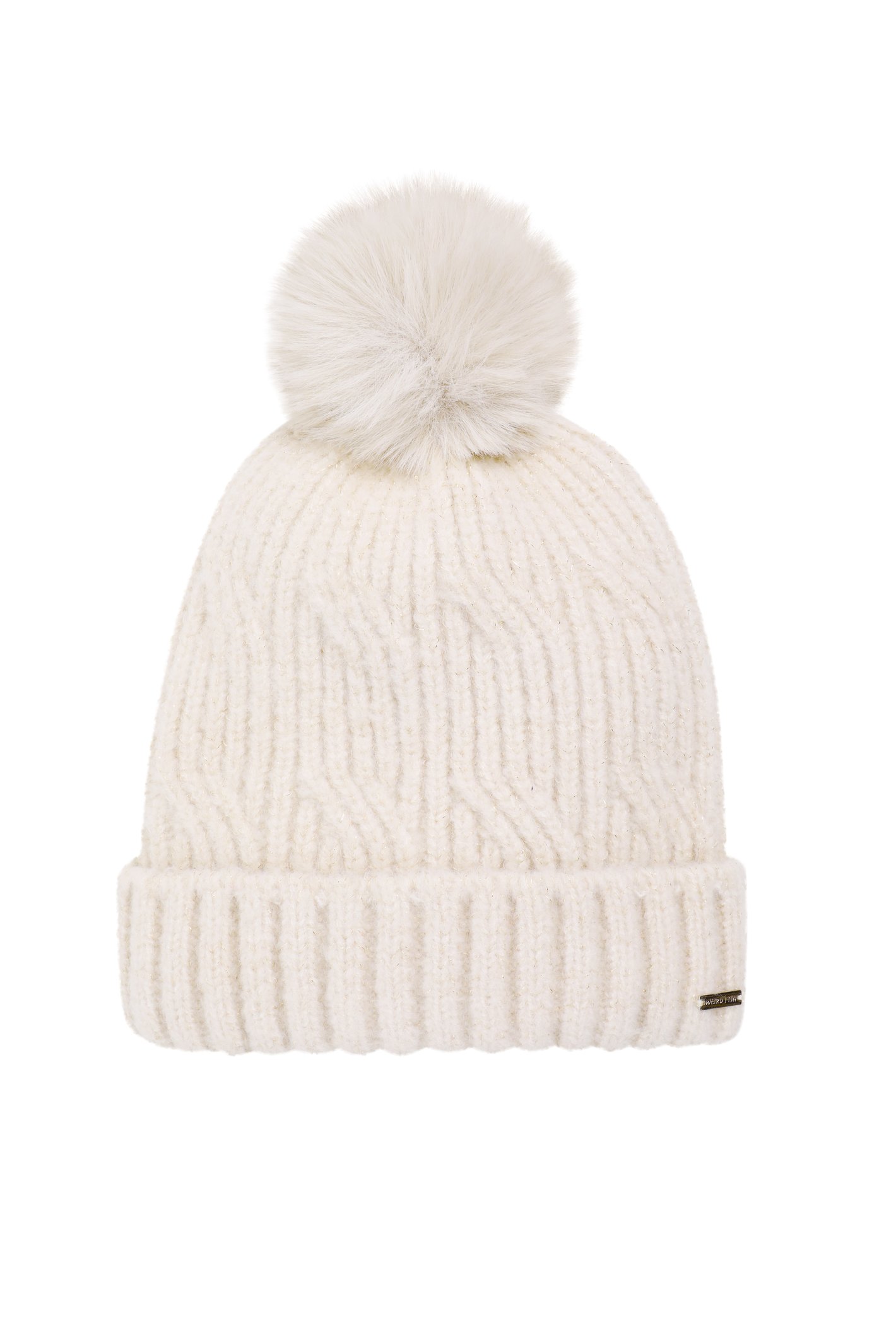 Weird Fish Blagdon Sparkle Bobble Hat Chalk Size ONE