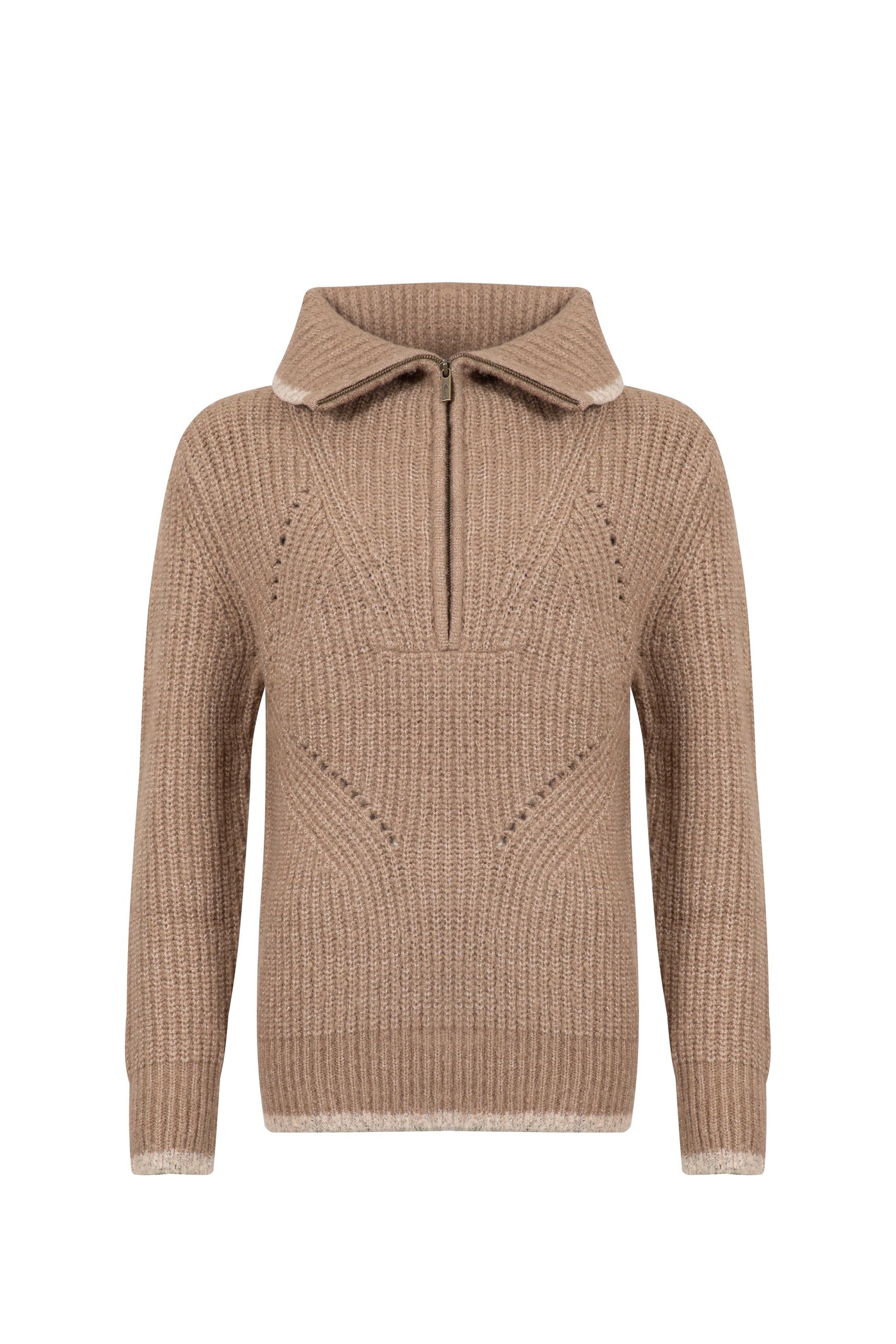 Weird Fish Reza 1/4 Zip Knitted Jumper Putty