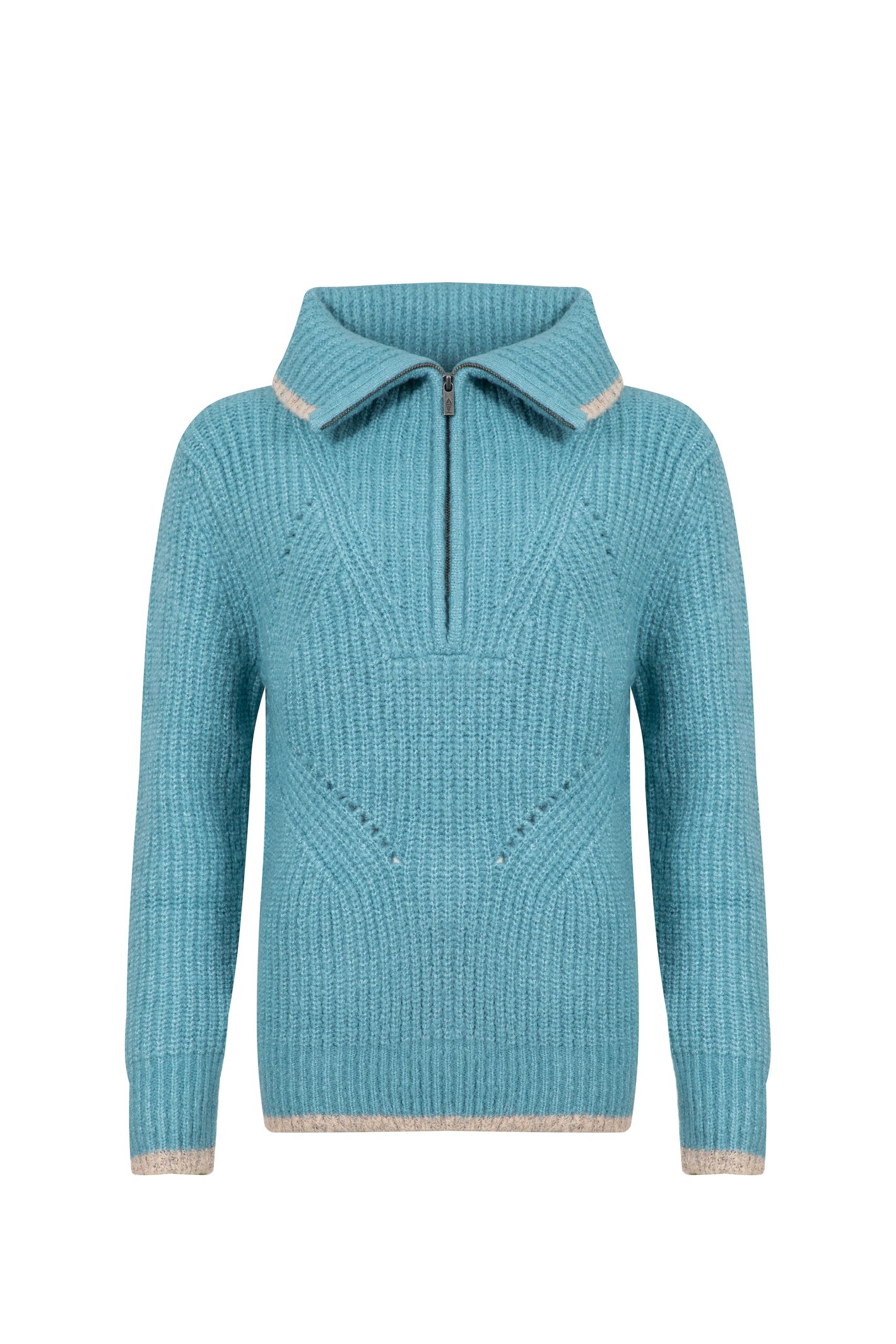 Weird Fish Reza 1/4 Zip Knitted Jumper Smoked Blue