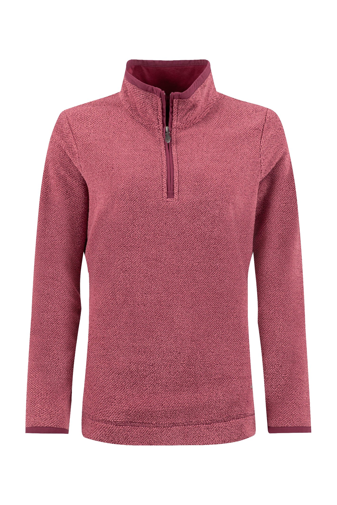 Weird Fish Sarah 1/4 Zip Textured Fleece Garnet