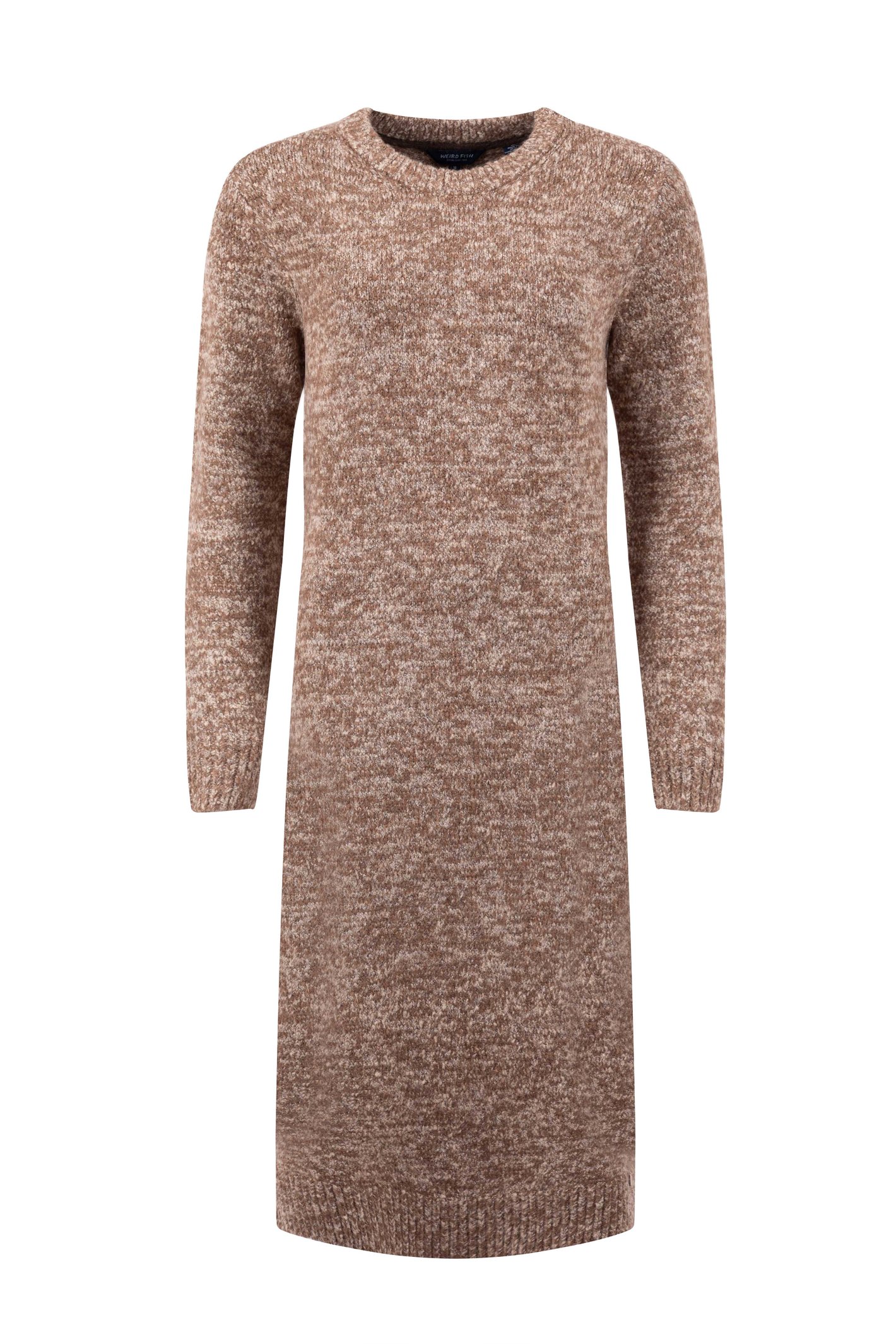 Weird Fish Hawkins Knitted Midi Dress Mocha