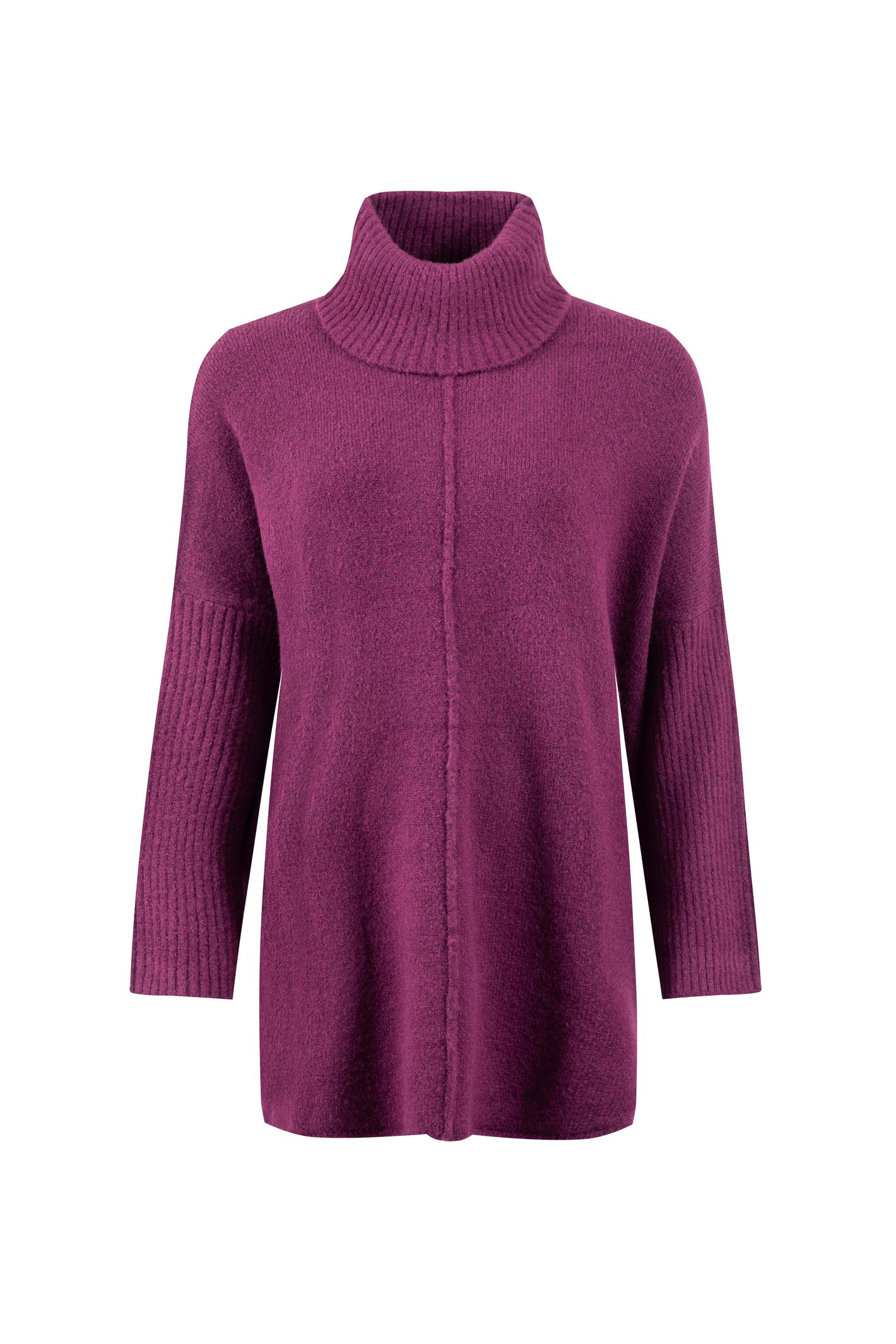 Weird Fish Carolyn Roll Neck Tunic Jumper Beet