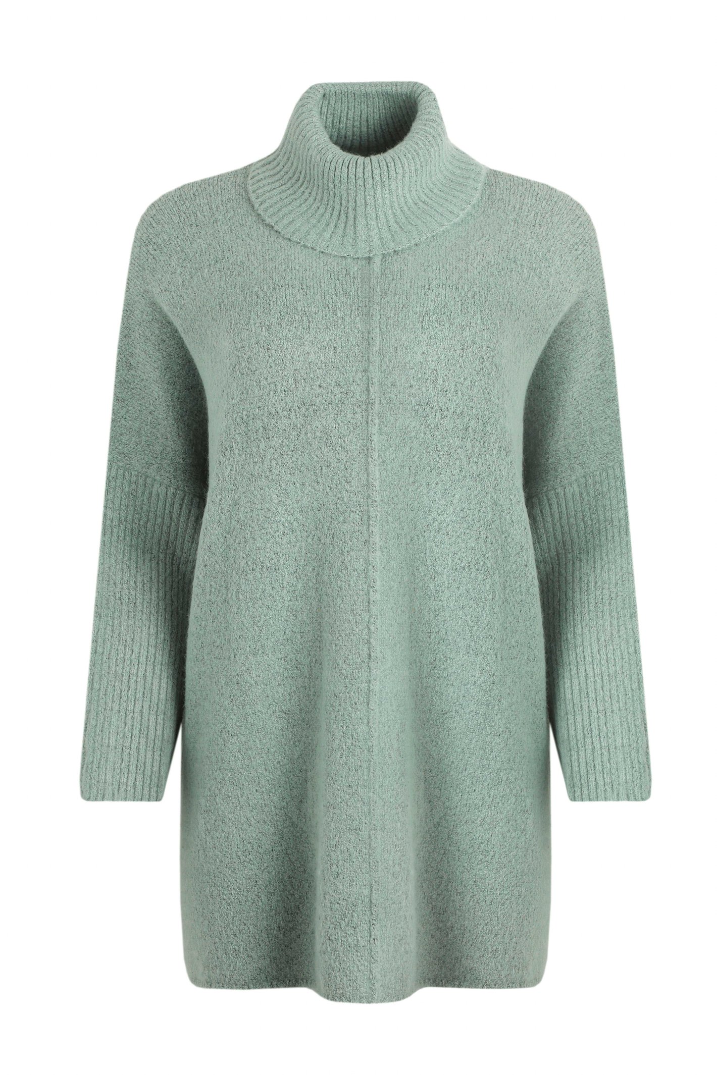 Weird Fish Carolyn Roll Neck Tunic Jumper Frosty Spruce