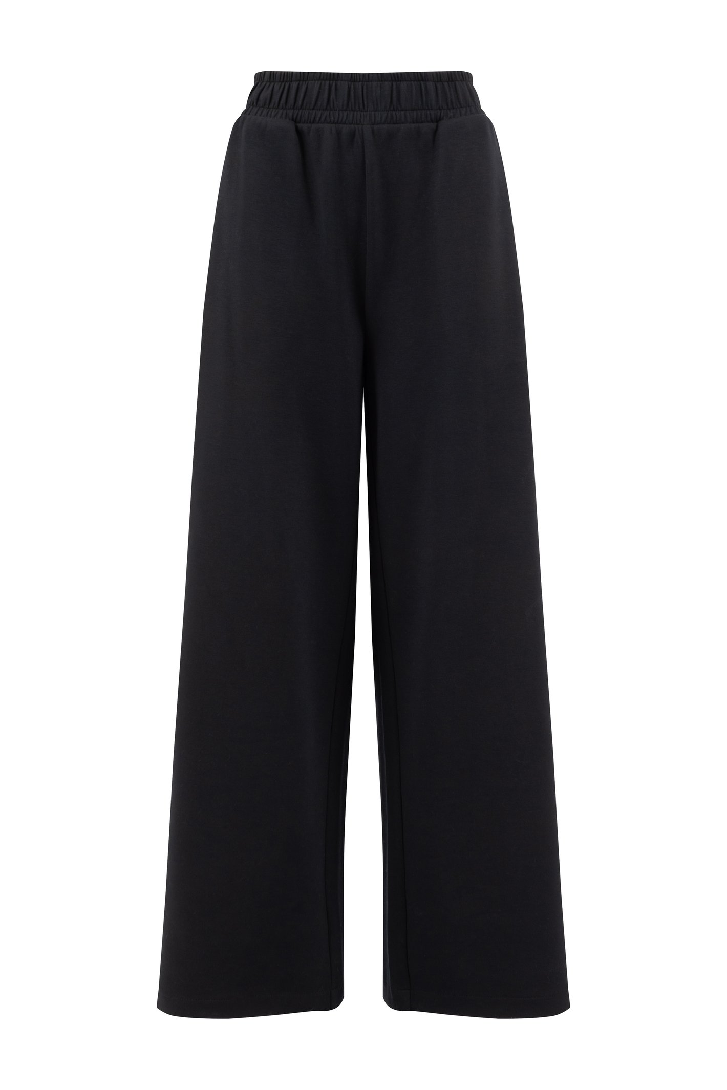 Weird Fish Ivy Jersey Wide Leg Trouser Black