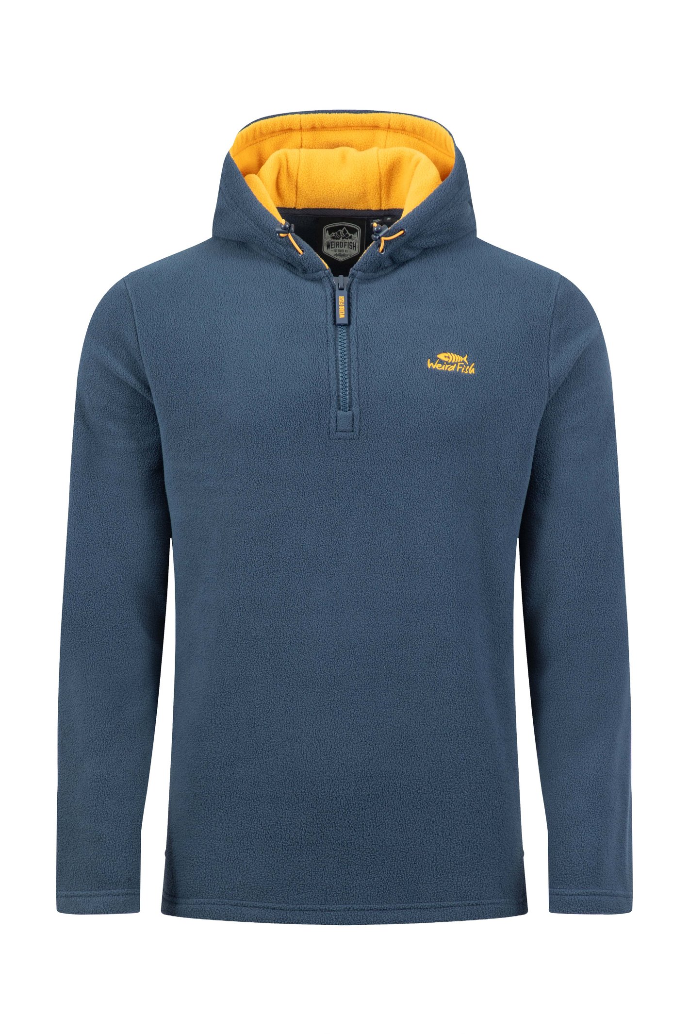 Weird Fish Gervase 1/4 Zip Microfleece Hoodie Navy Size XL