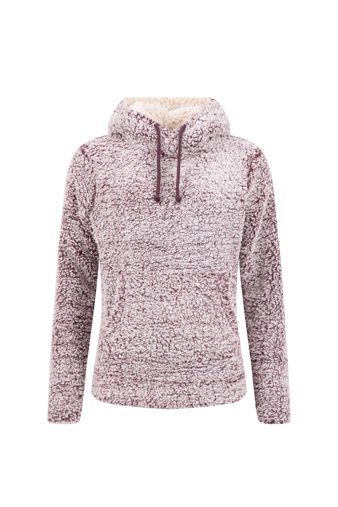 Weird Fish Yara Cosy Fleece Hoodie Aubergine