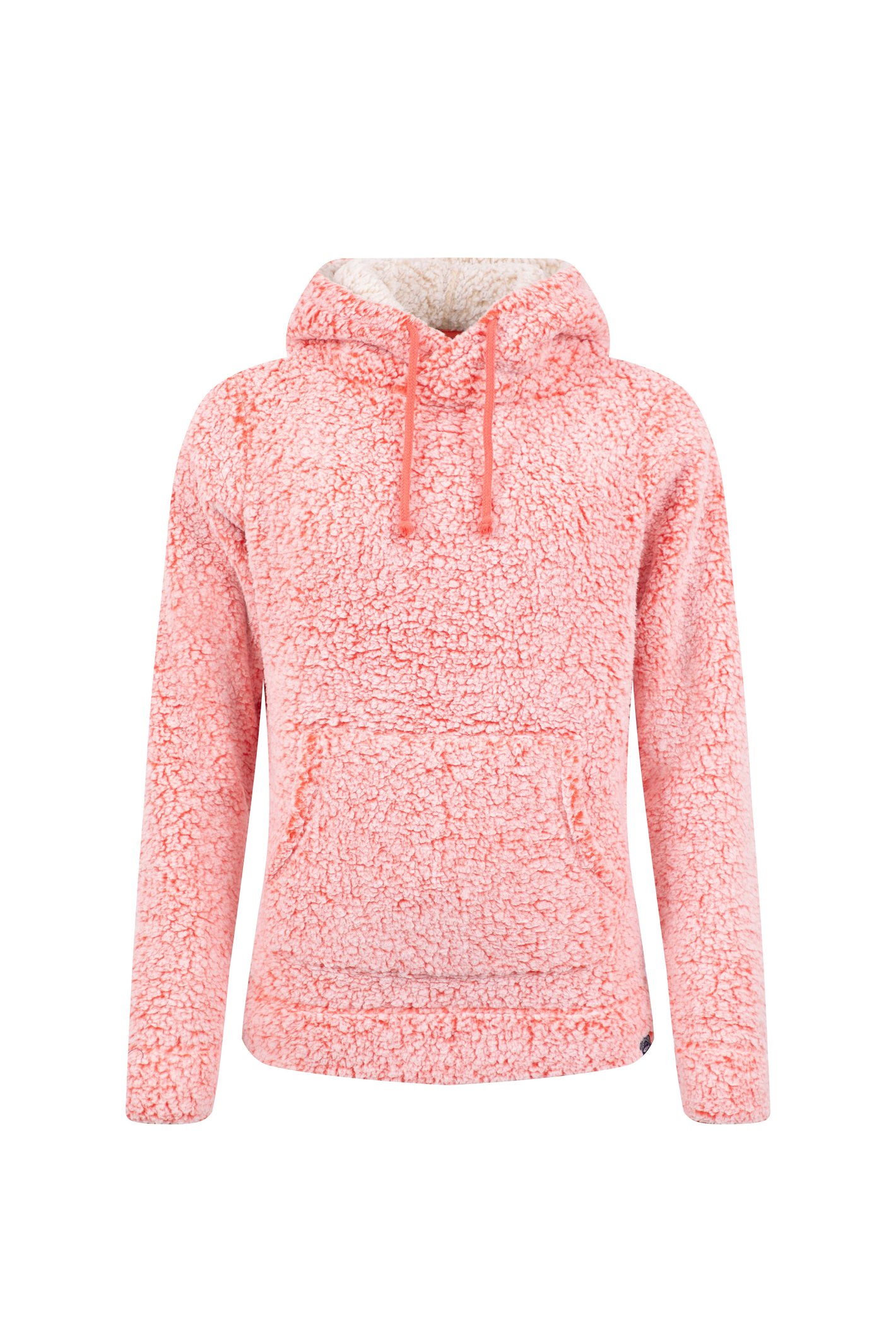 Weird Fish Yara Cosy Fleece Hoodie Hot Coral