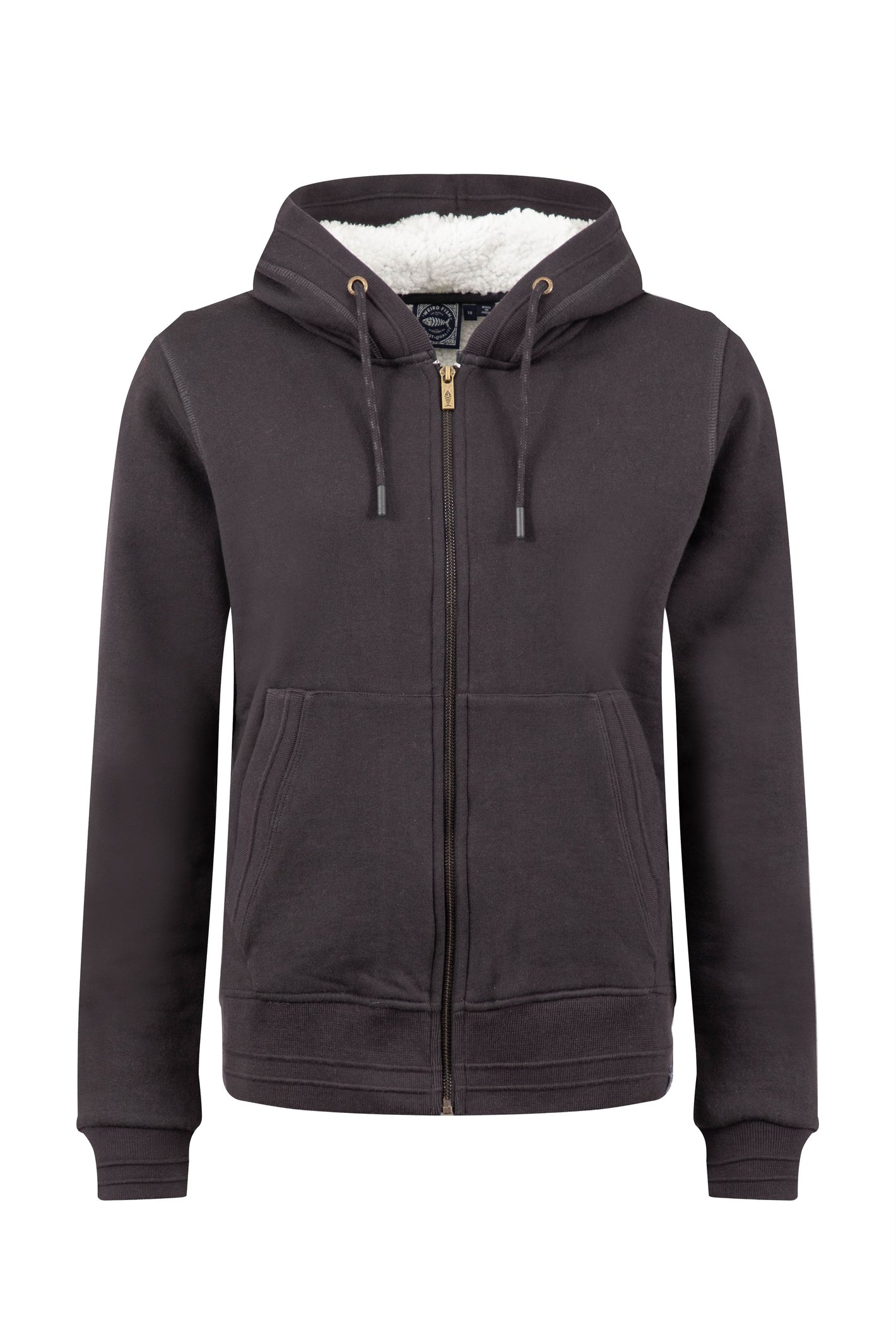 Weird Fish Sevanna Borg Lined Jersey Hoodie Midnight