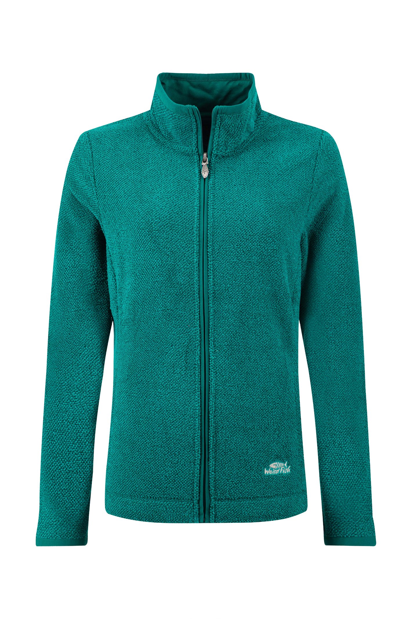 Weird Fish Cheryl Textured Full Zip Fleece Peacock Blue