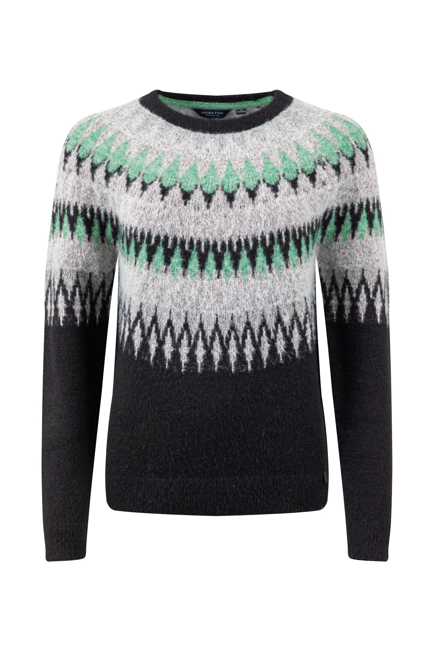 Weird Fish Cedar Metallic Fair Isle Jumper Black