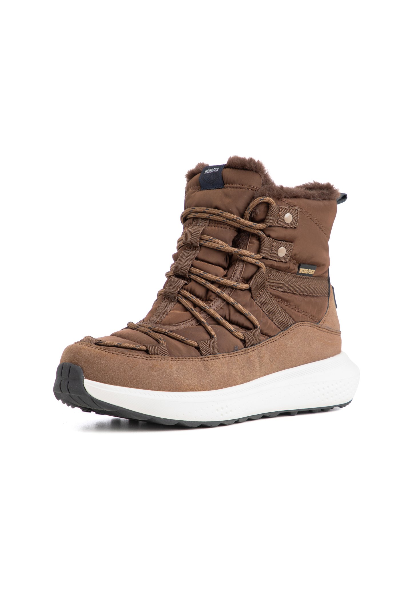 Weird Fish Birch Faux Fur Lined Waterproof Walking Boot Brown