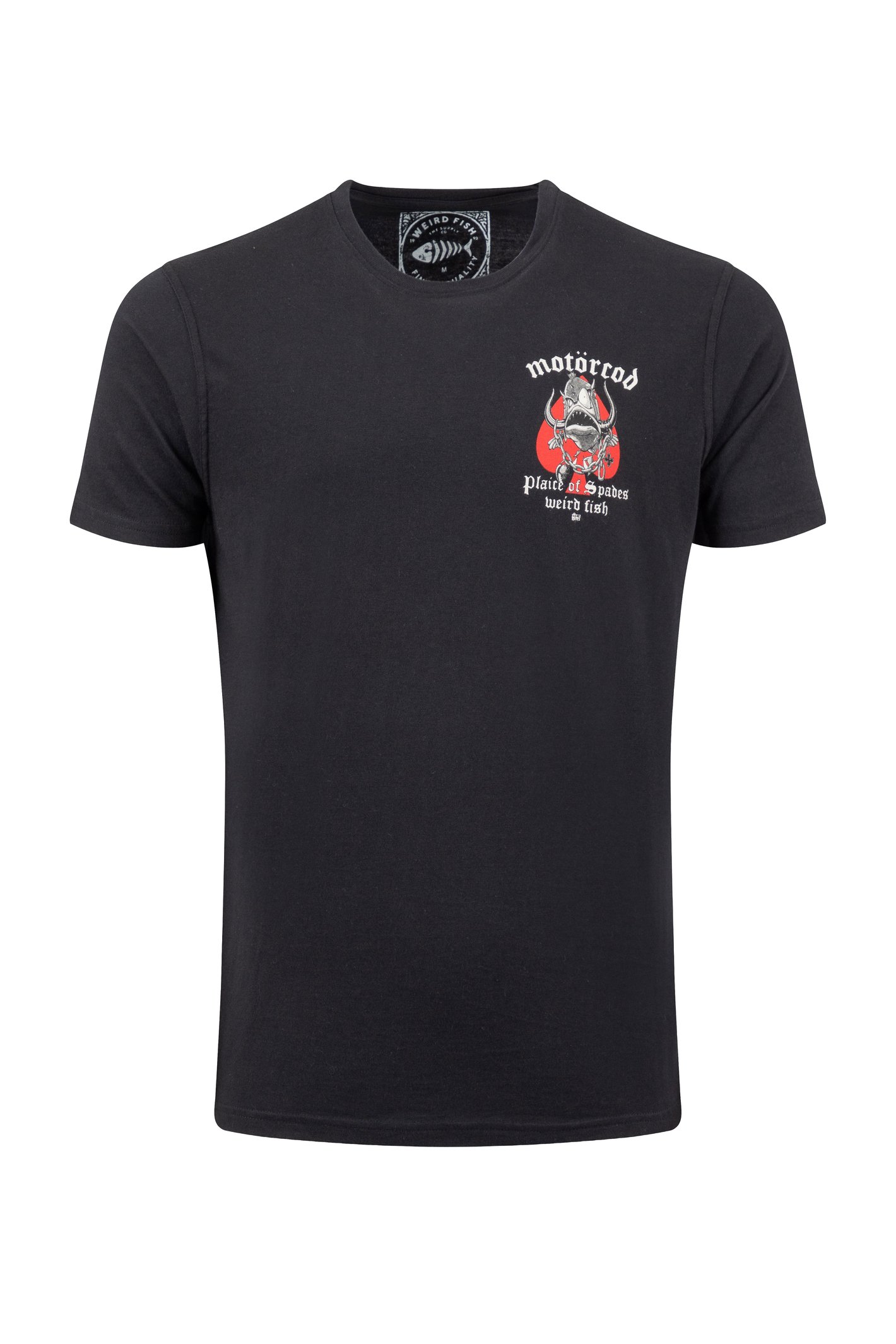 Weird Fish Motorcod Back Print Artist T-Shirt Black
