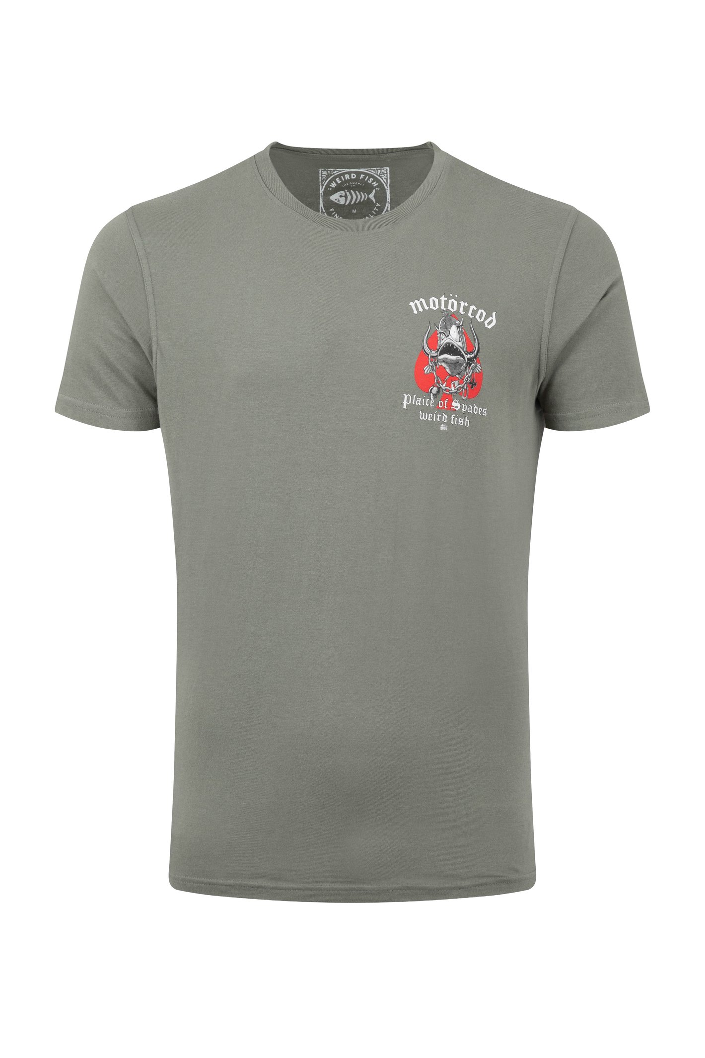 Weird Fish Motorcod Back Print Artist T-Shirt Grey