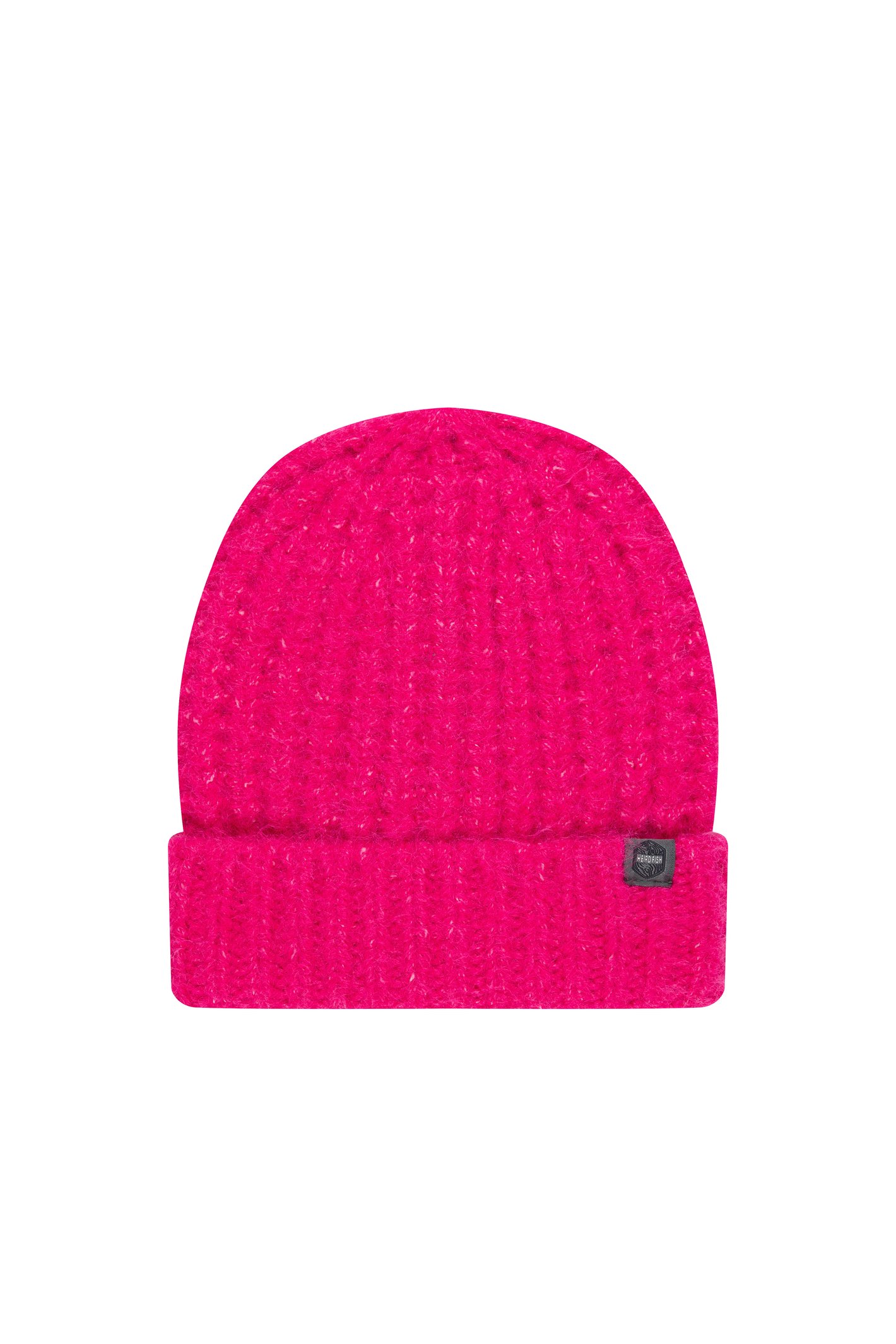 Weird Fish Clare Double Rib Beanie Hat Fuchsia Punch