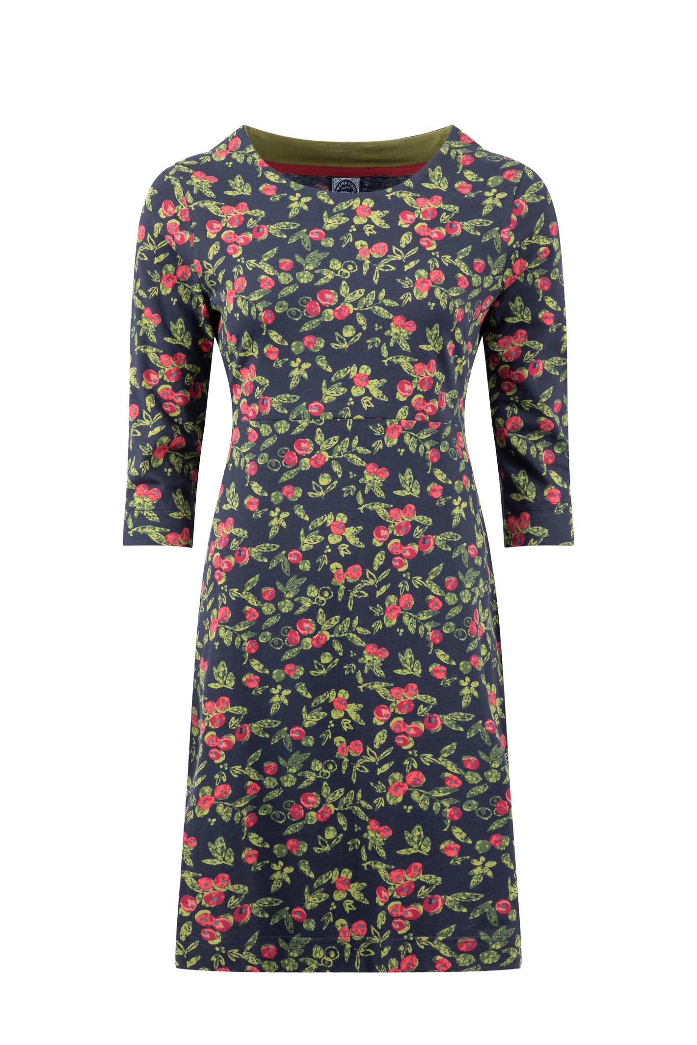 Weird Fish Shafika Organic Cotton Printed Jersey Dress Twilight