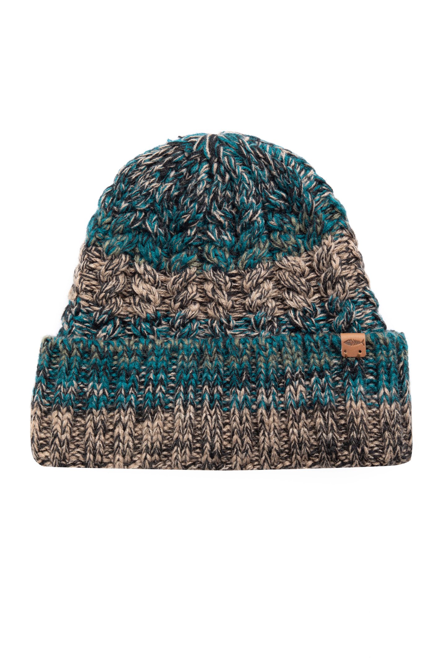 Weird Fish Exmouth Twisted Beanie Hat Winter Green