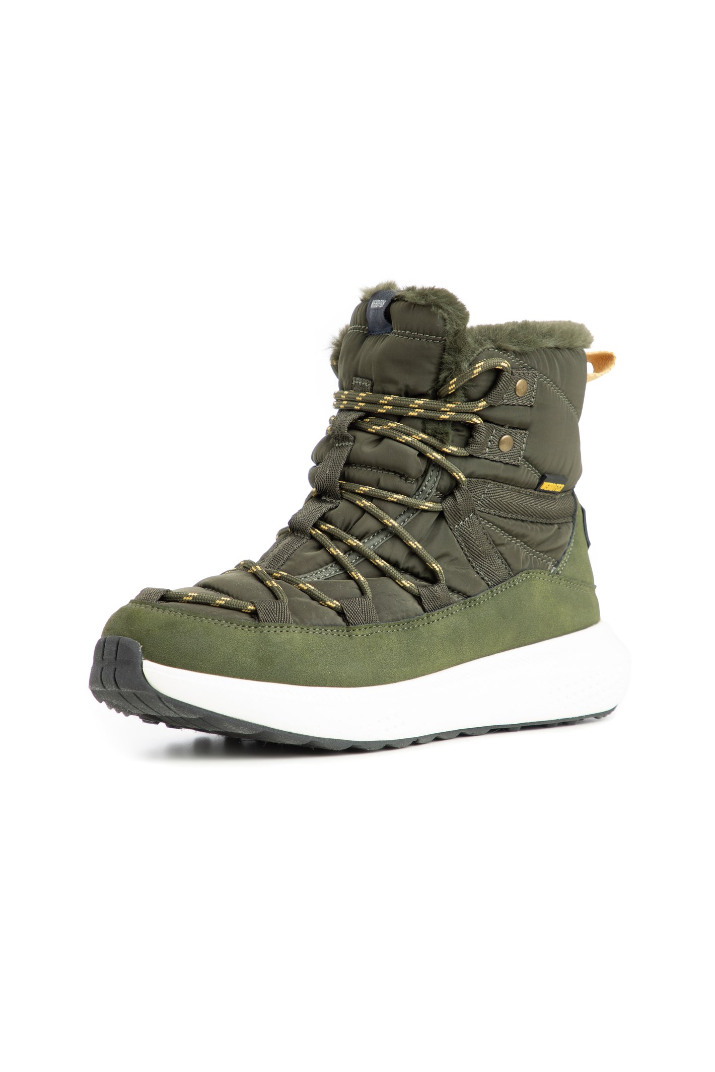 Weird Fish Birch Faux Fur Lined Waterproof Walking Boot Deep Lichen Green