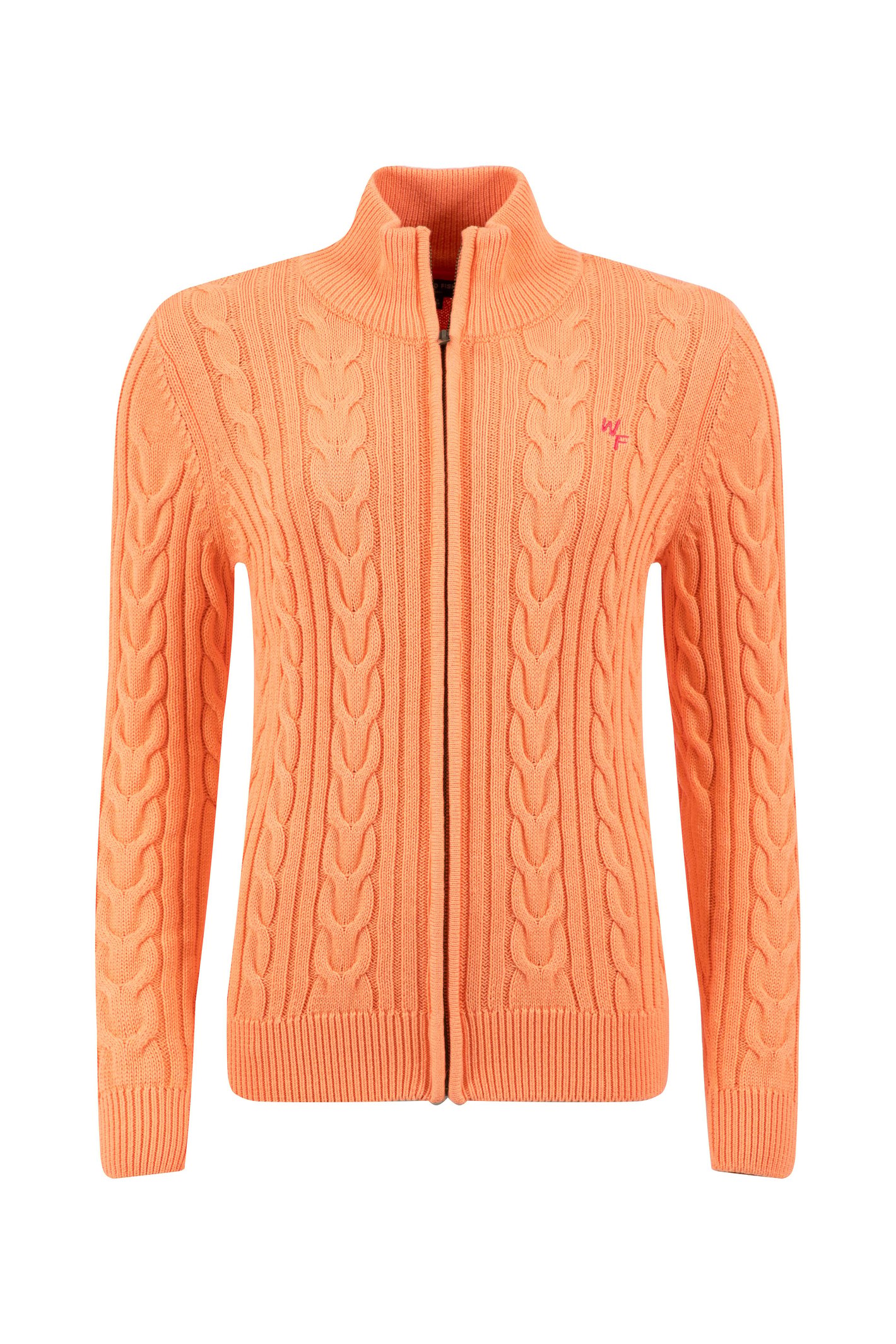 Weird Fish Lunenne Full Zip Cable Knit Sorbet