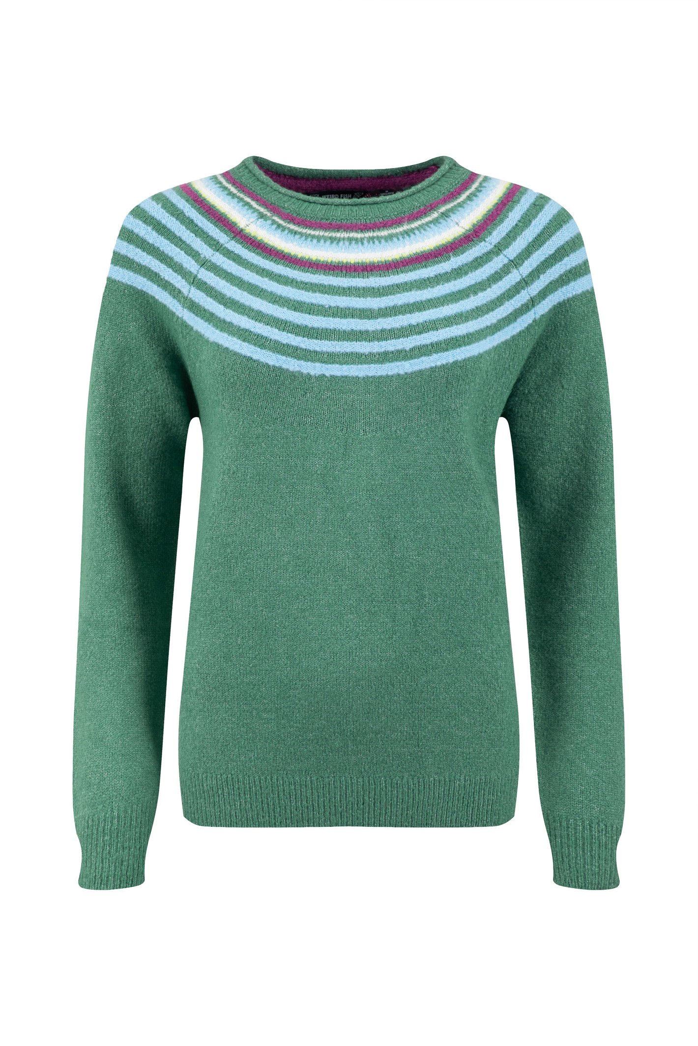 Weird Fish Sinatra Patterned Knit Jumper Ivy