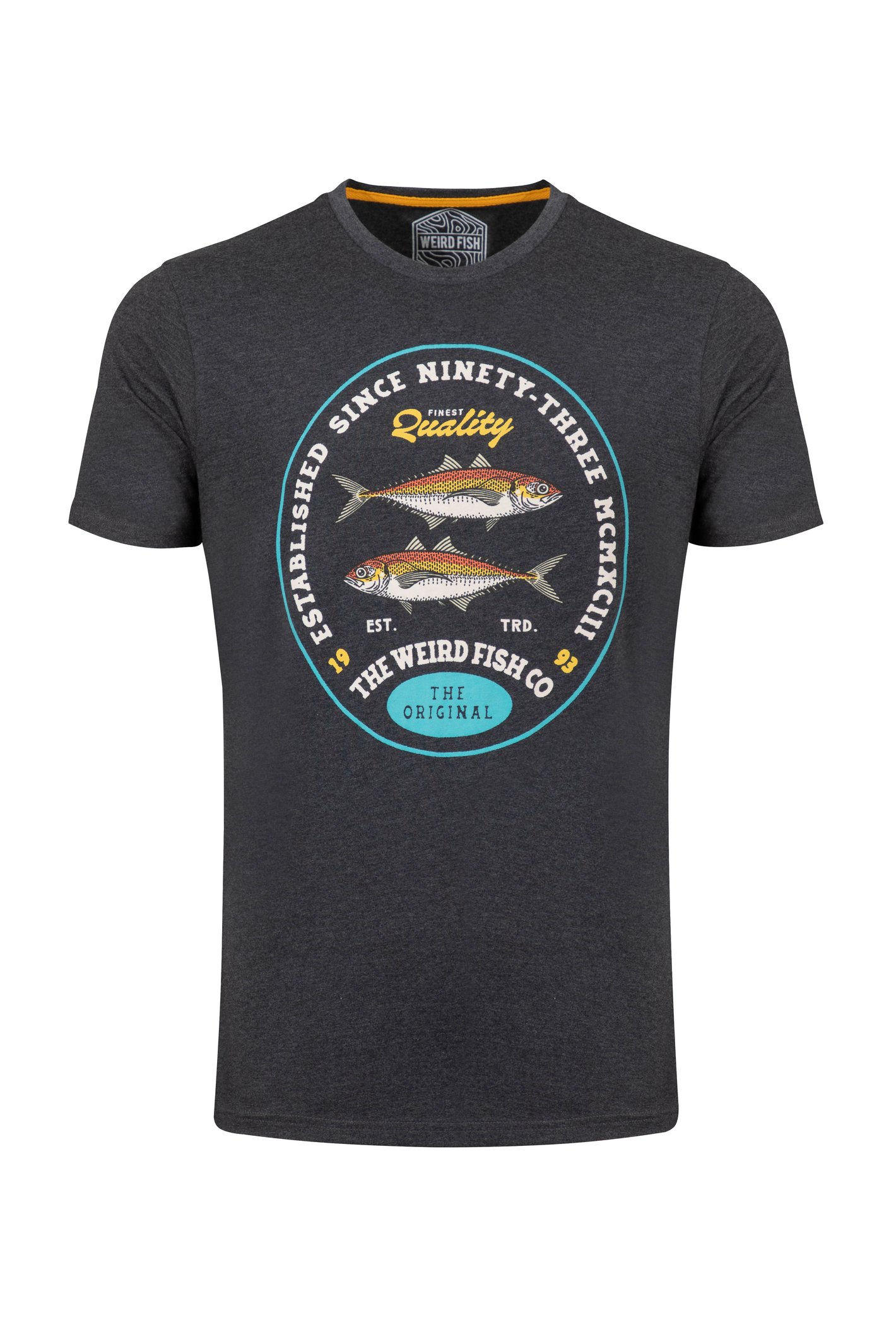Weird Fish Fish Stamp Front Print Graphic T-Shirt Black
