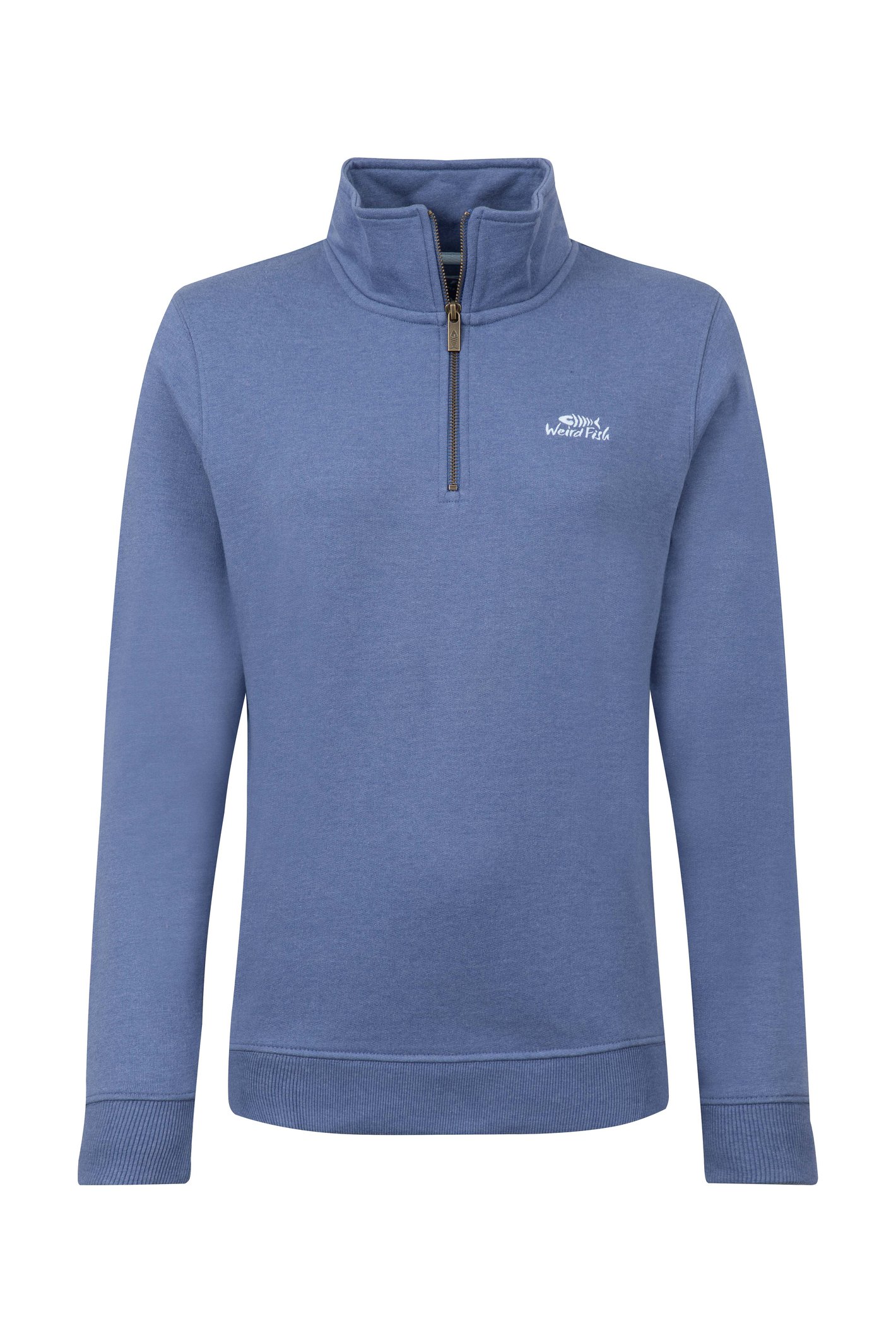 Weird Fish Avery 1/4 Zip Sweatshirt Faded Blue