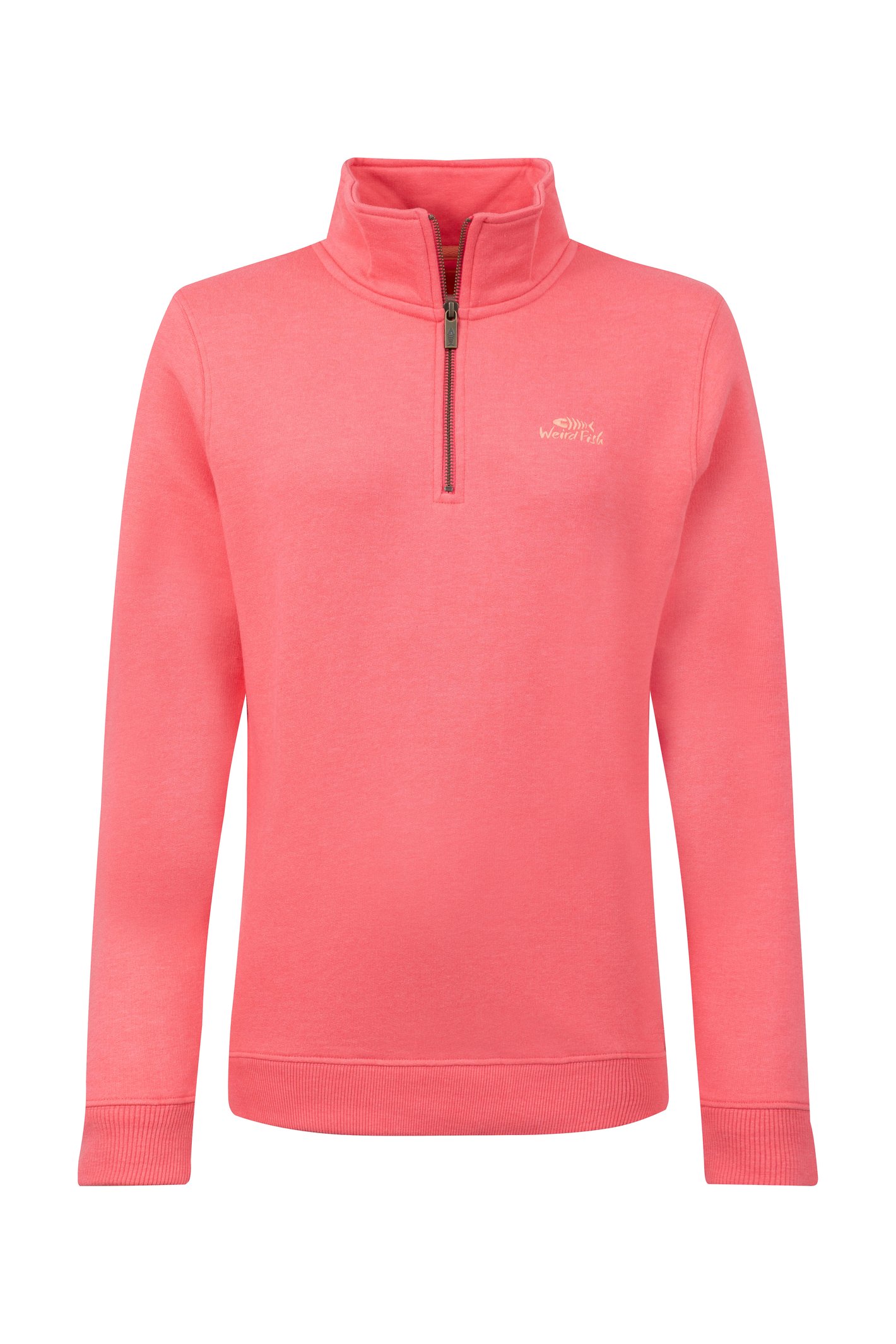 Weird Fish Avery 1/4 Zip Sweatshirt Flamingo