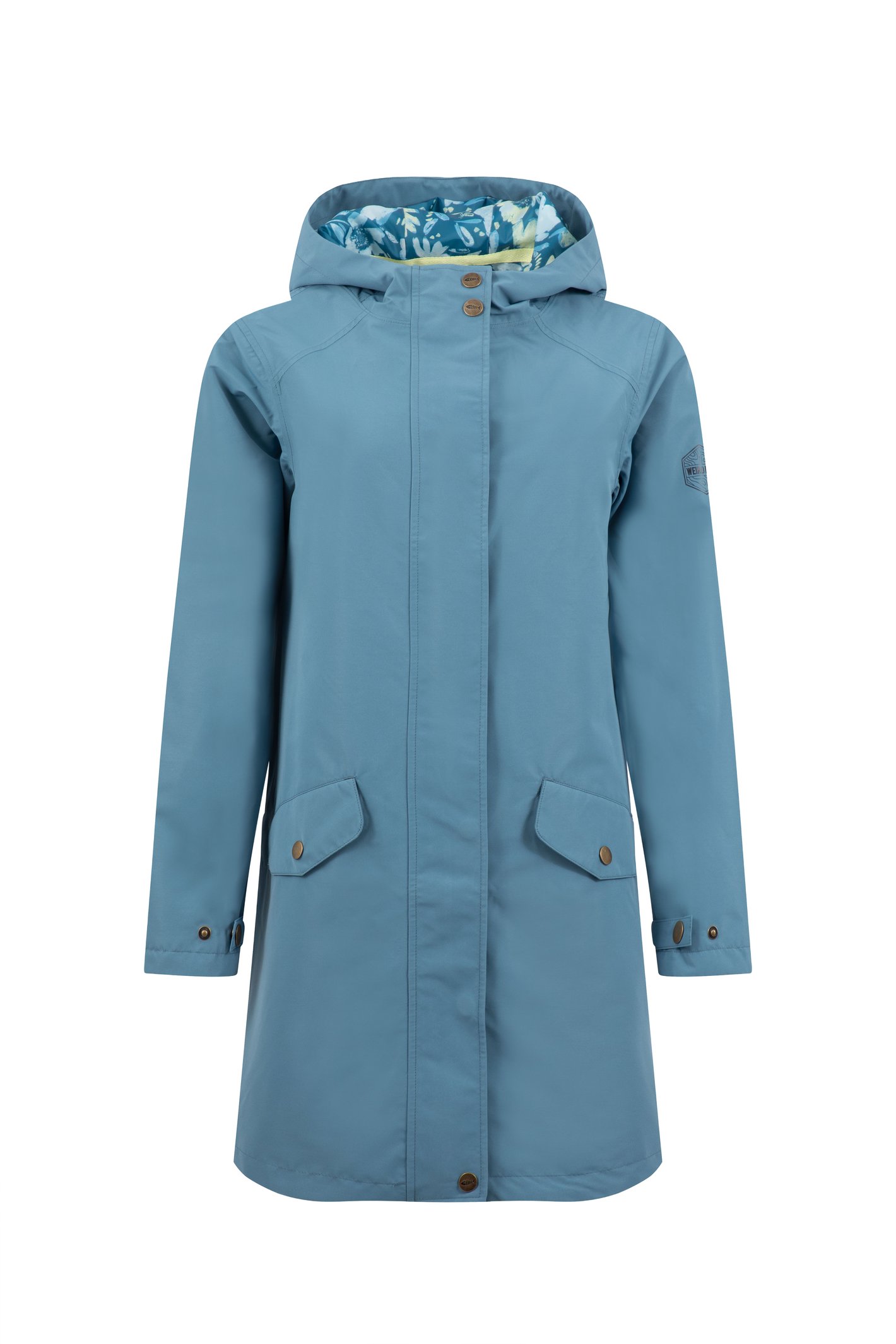 Weird Fish Delara Waterproof Jacket Washed Blue