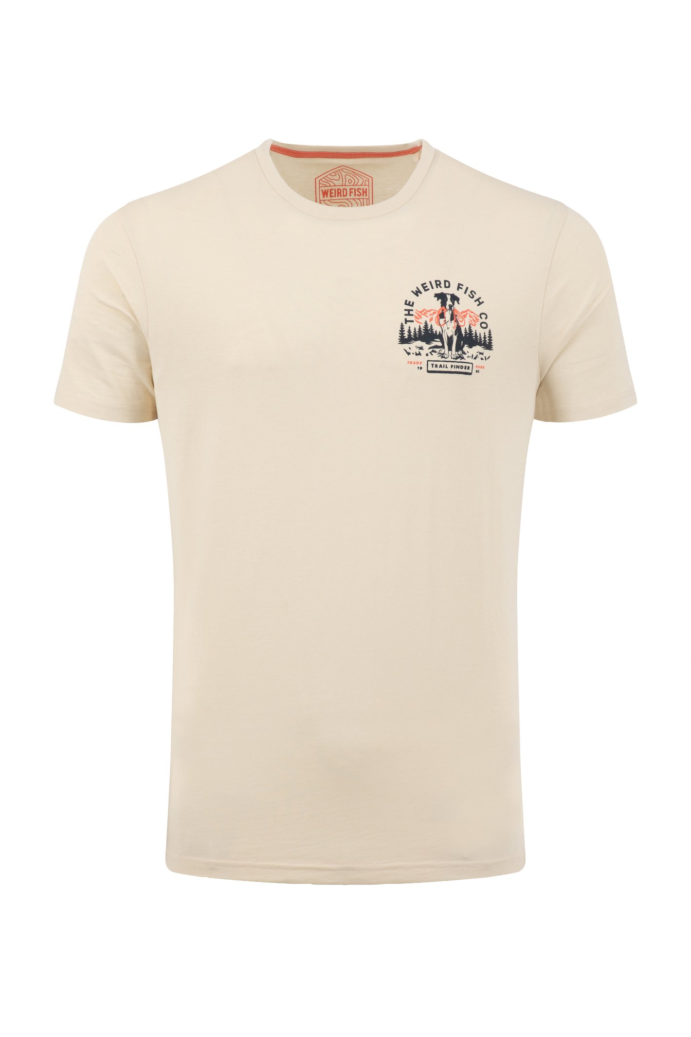 Weird Fish Dog Trails Back Print Graphic T-Shirt Egg Shell