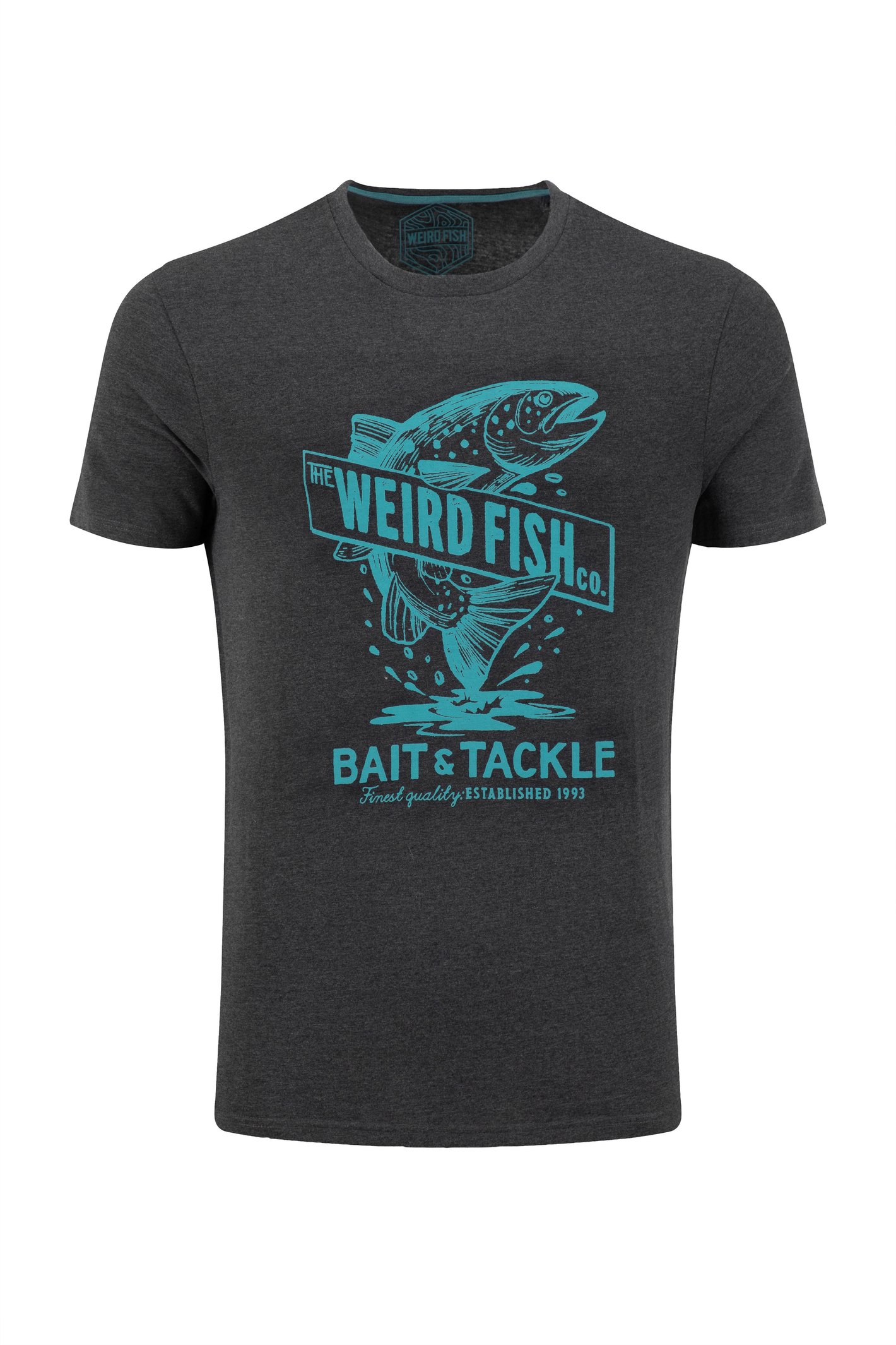 Weird Fish Leaping Fish Front Print Graphic T-Shirt Coal