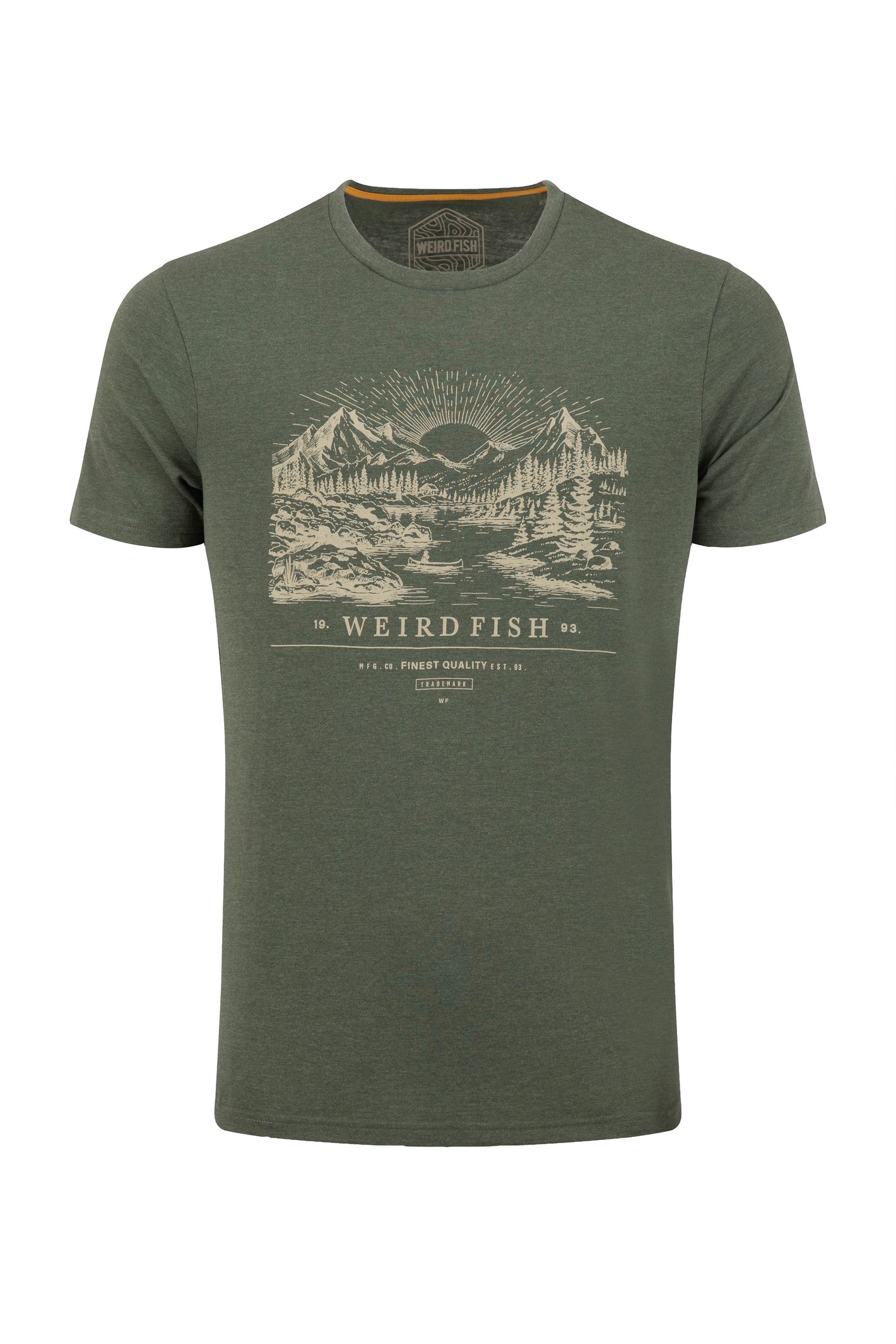 Weird Fish Sunrise Front Print Graphic T-Shirt Basil
