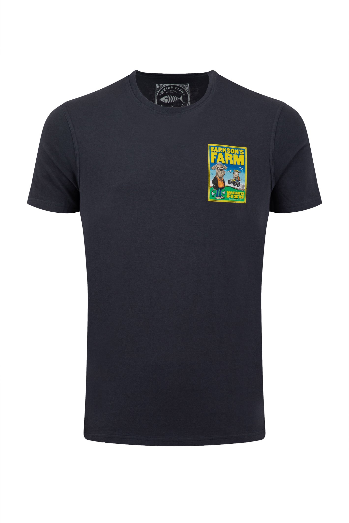 Weird Fish Barkson Farm Back Print Artist T-Shirt Navy