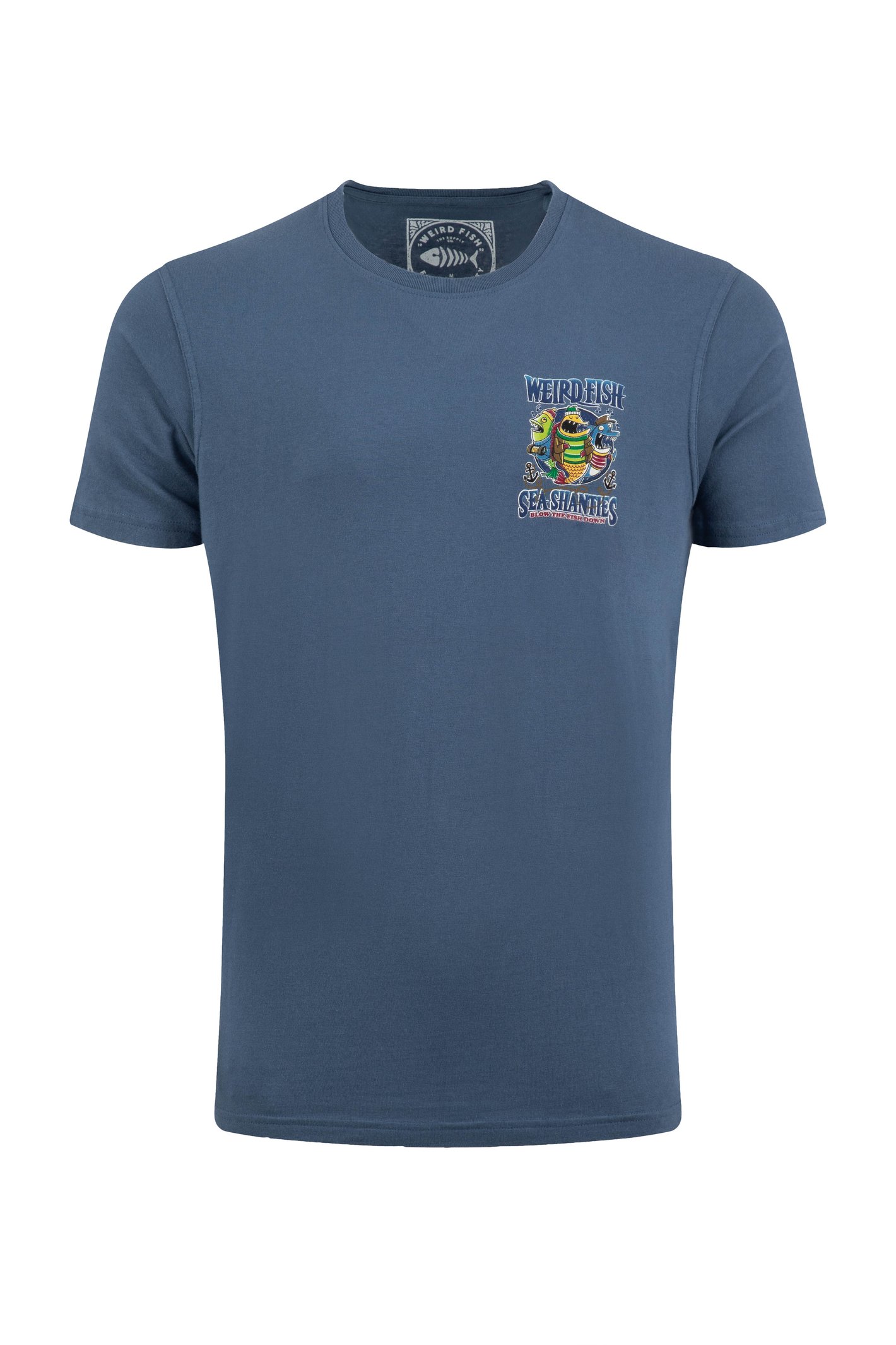 Weird Fish Sea Shanties Back Print Artist T-Shirt Ensign Blue