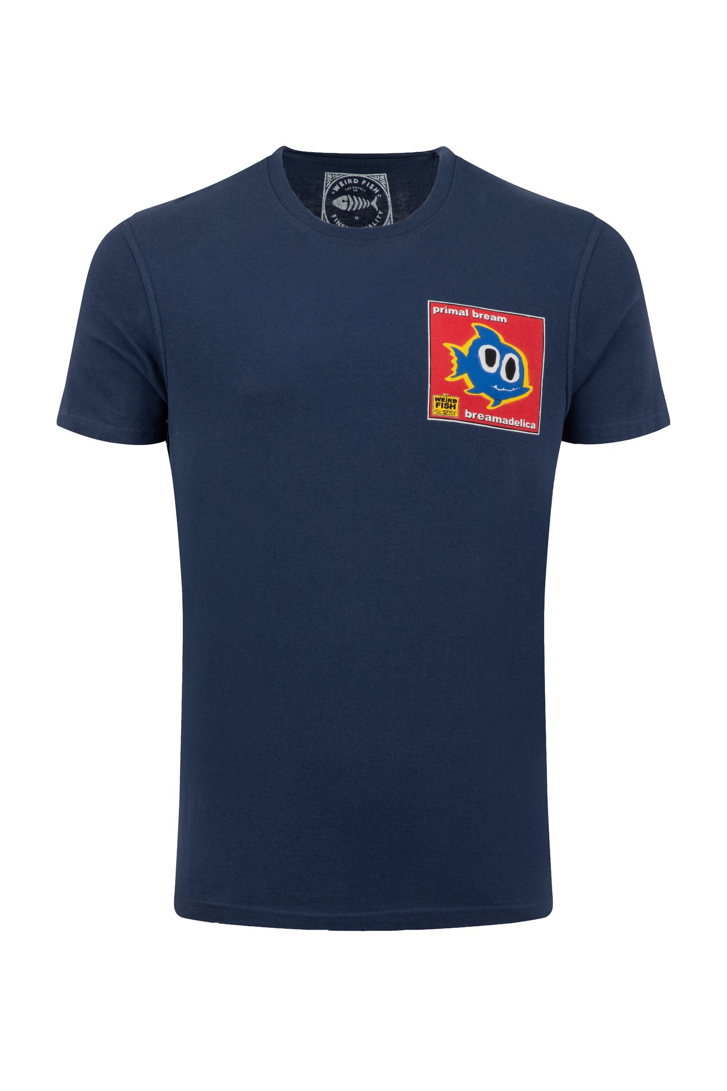 Weird Fish Primal Bream Back Print Artist T-Shirt Dark Blue