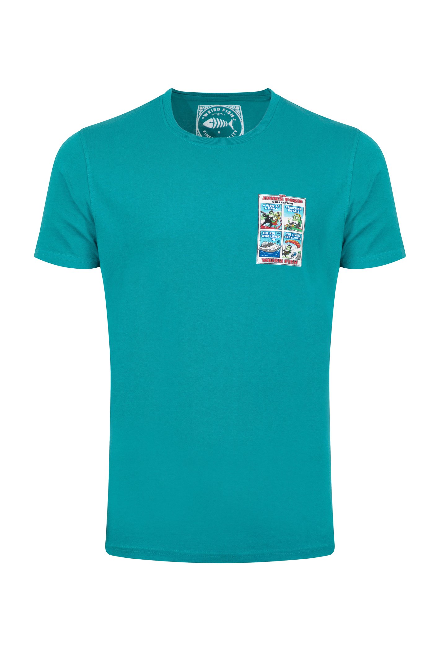 Weird Fish James Pond Back Print Artist T-Shirt Deep Teal