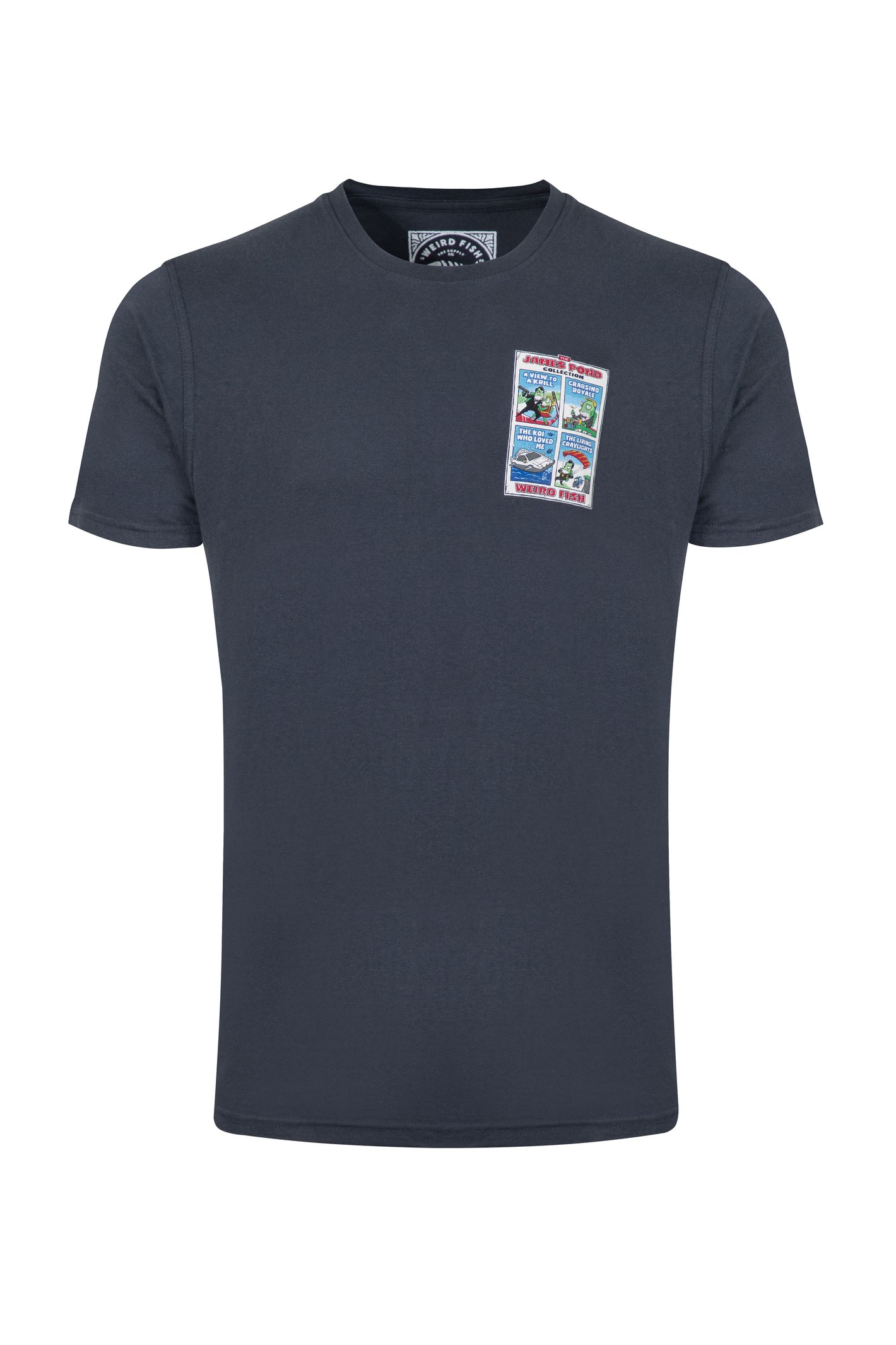 Weird Fish James Pond Back Print Artist T-Shirt Navy