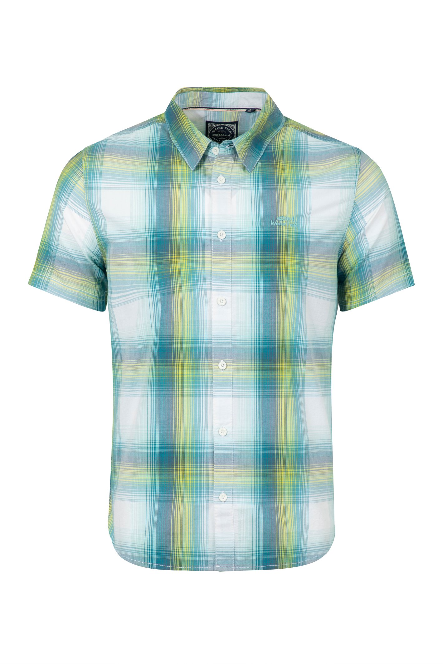 Weird Fish Judd Short Sleeve Check Shirt Off White