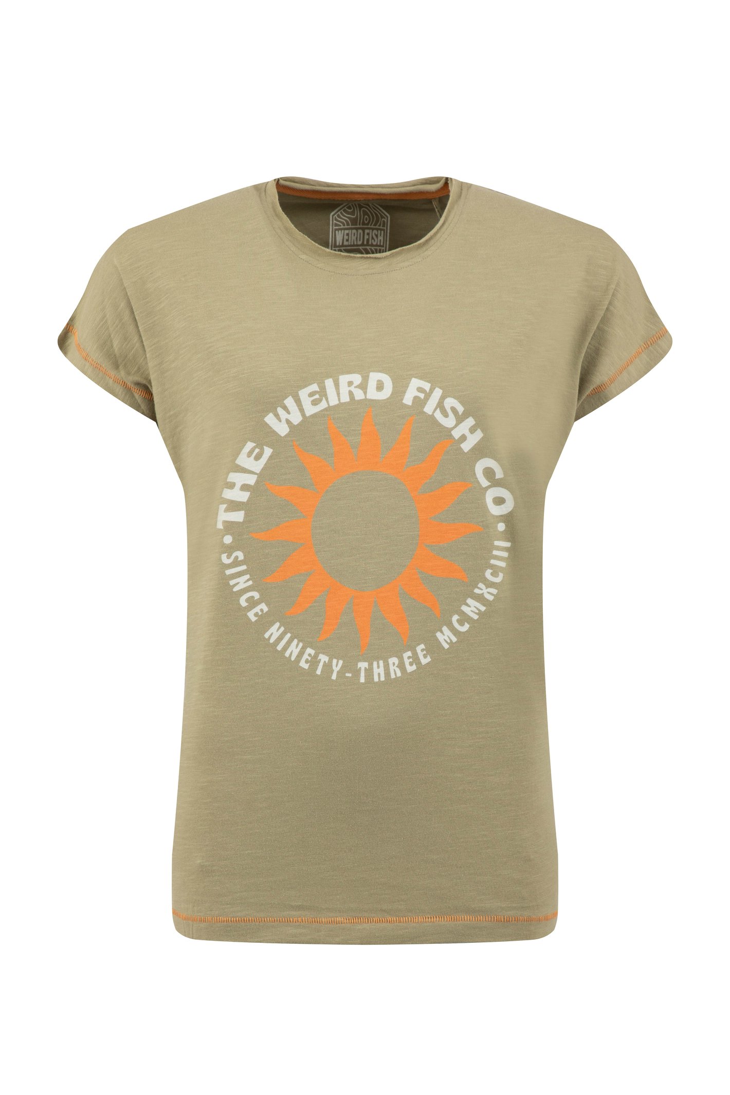 Weird Fish Sun Rays Front Print Graphic T-Shirt Laurel Green