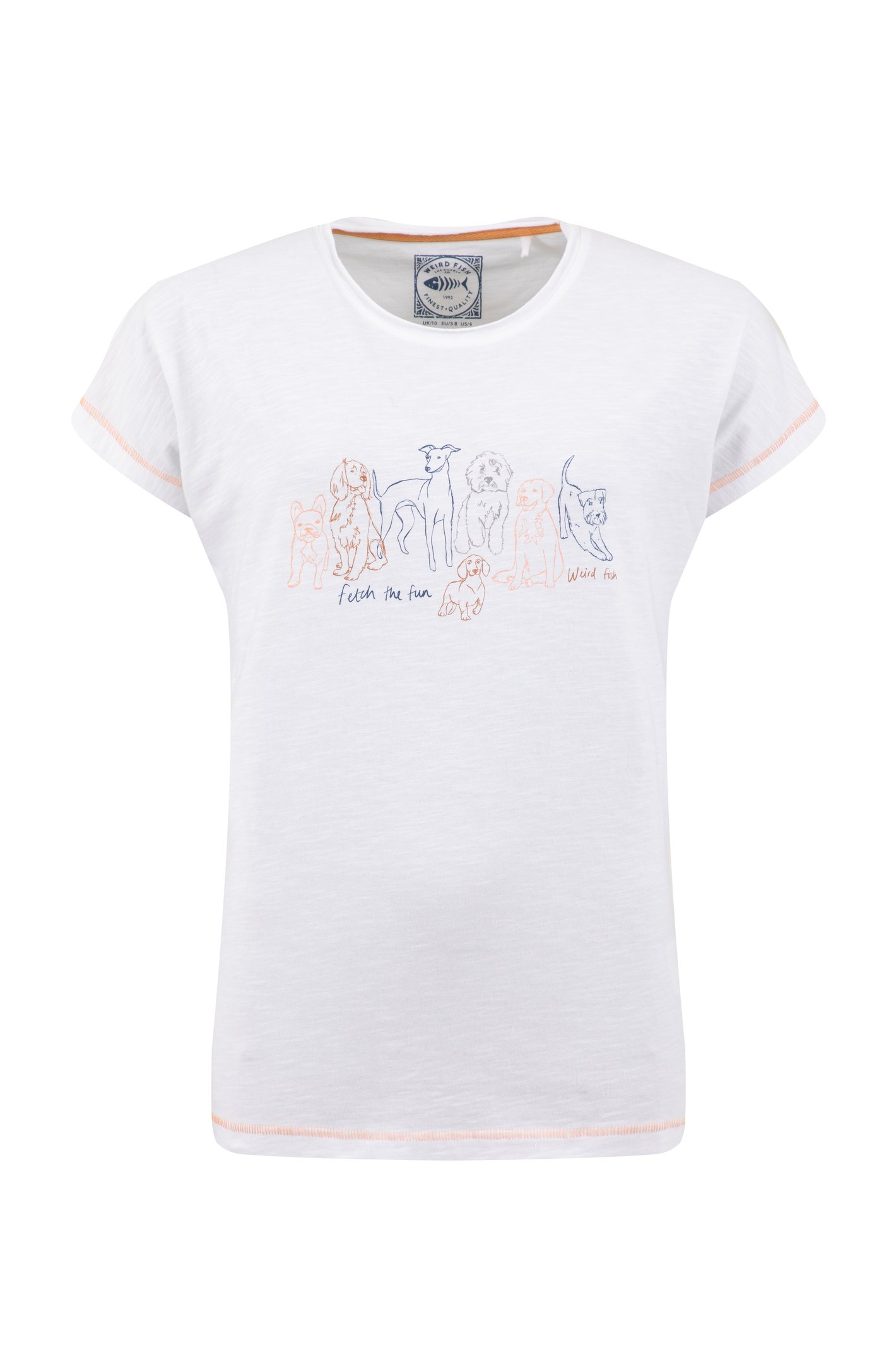 Weird Fish Fetch Front Print Graphic T-Shirt White